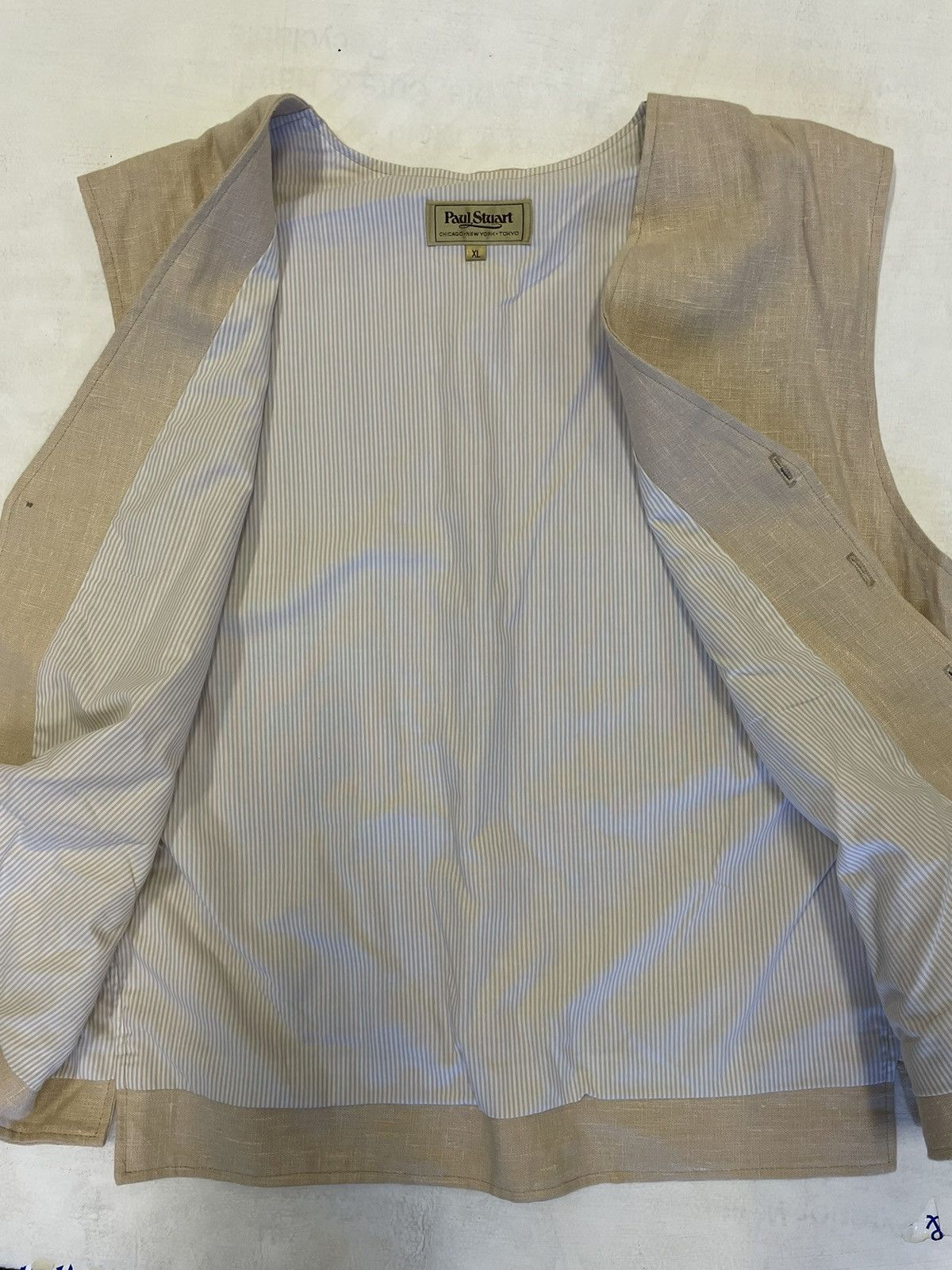 Paul Stuart Linen Waistcoat Size 44R - 4 Thumbnail