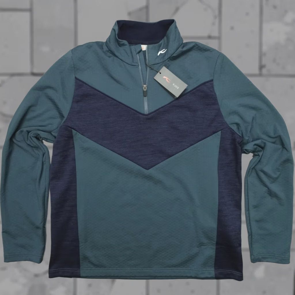 KJUS KJUS Damon Midlayer Half-Zip Men’s L 52 Blue Polyester Wool Golf Pullover Shirt Size US L / EU 52-54 / 3 - 1 Thumbnail
