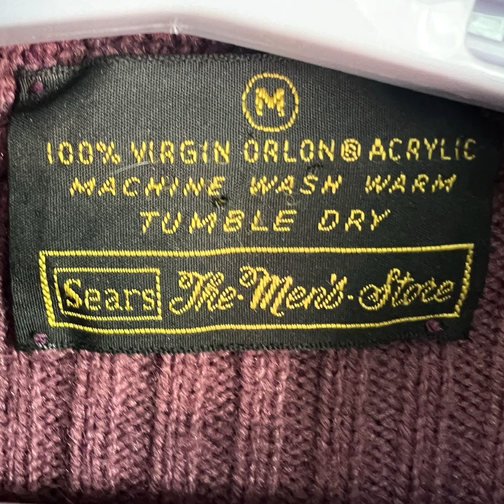 Sears VINTAGE Sears The Men's Store Cardigan 100% Virgin Orlon Acrylic SZ M Mauve Green Letterman Look 1980s Mens Cardigan Size US L / EU 52-54 / 3 - 4 Thumbnail