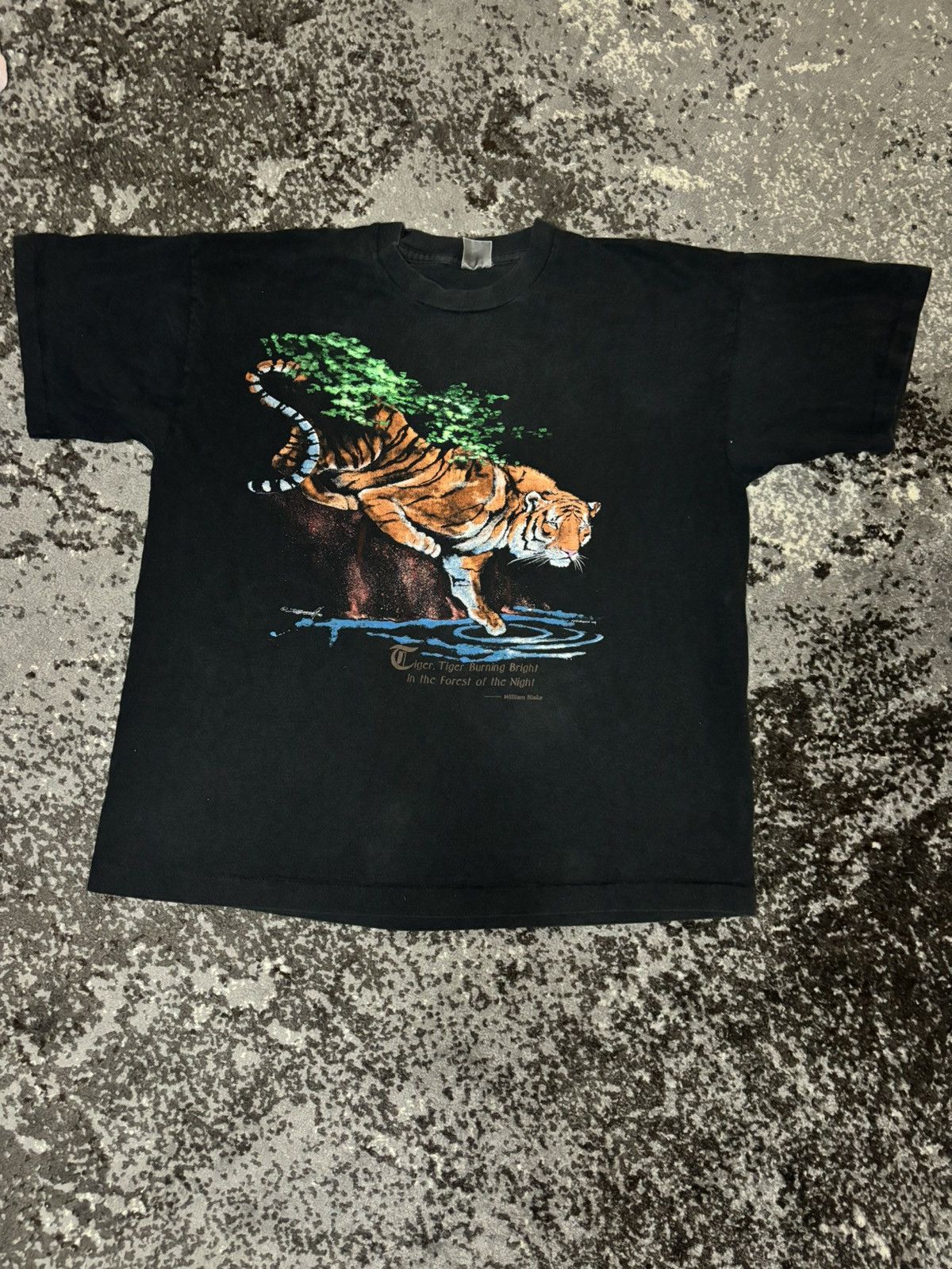 Vintage Vintage 90s Harlequin William Blake Tiger Burning Bright Size US M / EU 48-50 / 2 - 1 Thumbnail