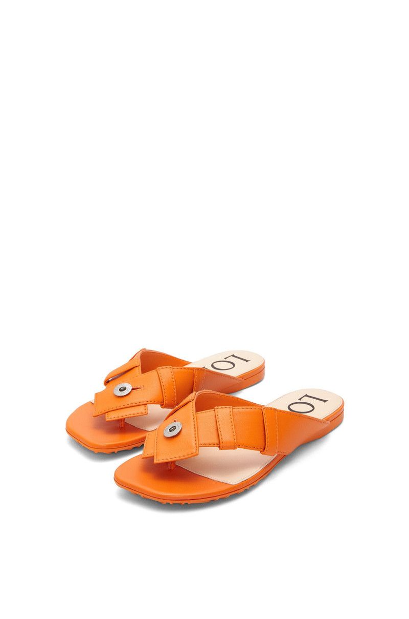 Loewe o1in1g0526 Toy Panta Toe Post Sandals in Orange Size US 8 / IT 38 - 3 Thumbnail