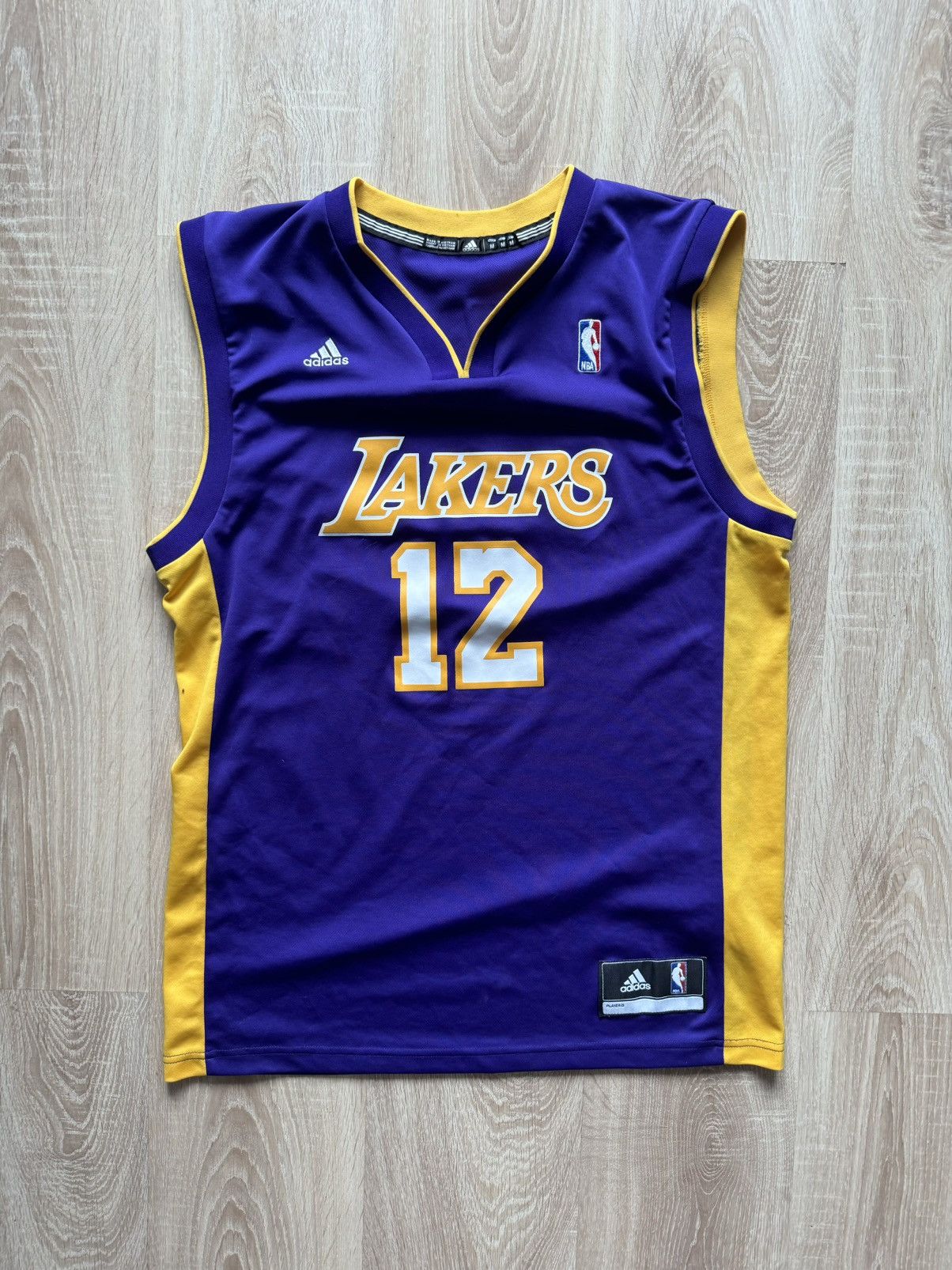 image of Adidas Lakers 12 Howard Jersey in Yellow Purple, Men's (Size Medium)