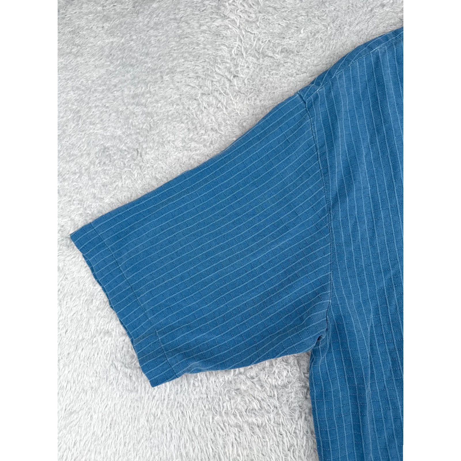 Tommy Bahama Tommy Bahama Shirt Men Large Silk Hawaiian Button-Up Blue Stripe Short Sleeve Aloha Vacation Mens Size US L / EU 52-54 / 3 - 3 Thumbnail