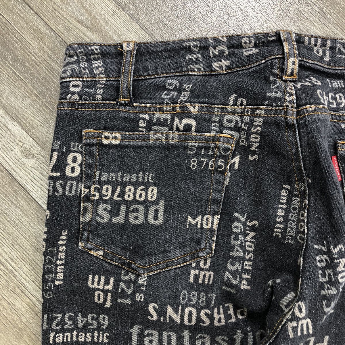 If Six Was Nine × Japanese Brand × Le Grande Bleu (L.G.B.) 2000s Persons Poem Full Print Goa Lgb Bootcut Flared Jeans Size US 28 / EU 44 - 12 Thumbnail