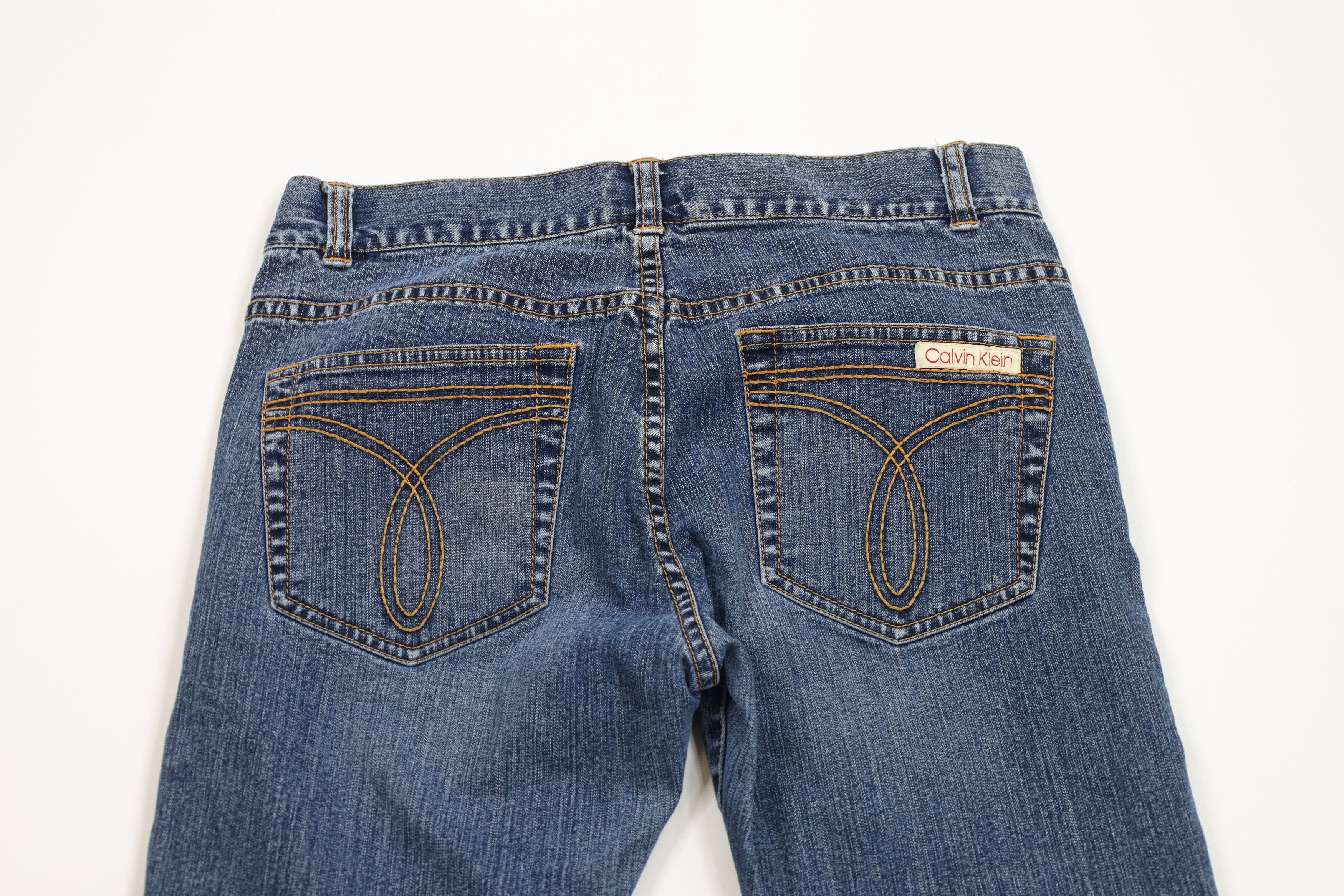 Calvin Klein × Vintage Vintage 90s Calvin Klein Wide Leg Bell Bottoms Denim Jeans Size 28" / US 6 / IT 42 - 9 Thumbnail