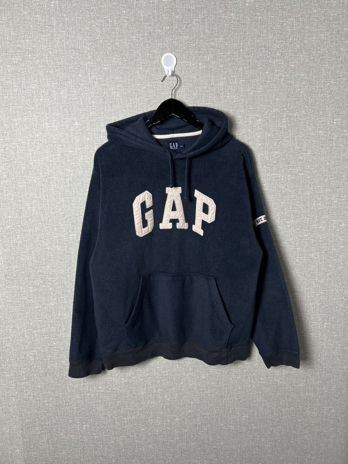 Gap × Vintage Vintage Gap Pullover Fleece Oversized Hoodie Big Logo Size M Size US M / EU 48-50 / 2 - 2 Thumbnail