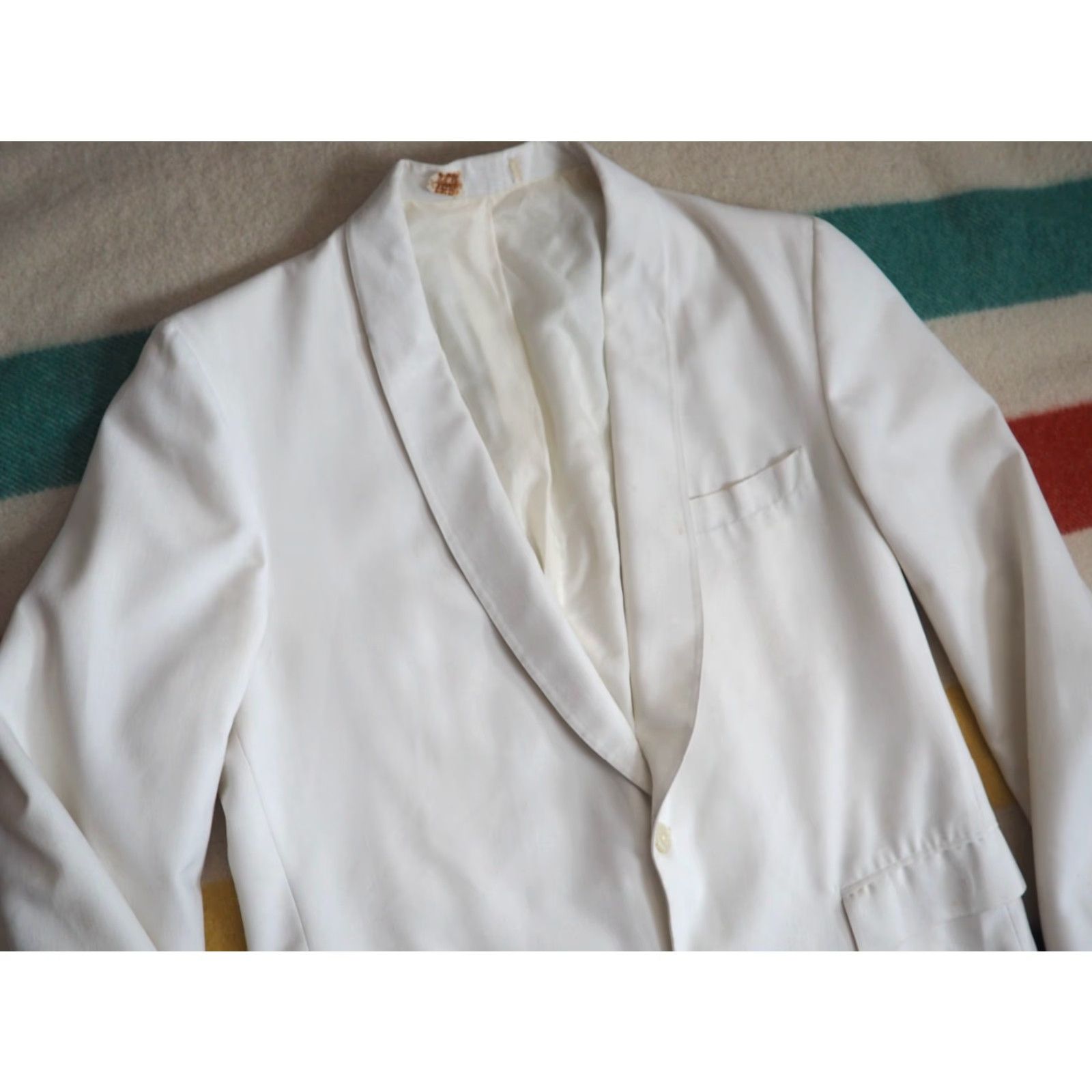 After Six VTG 50s AfterSix Rudofker White Rockabilly Distress Button Blazer Gab Jacket 42R Size 42R - 5 Thumbnail