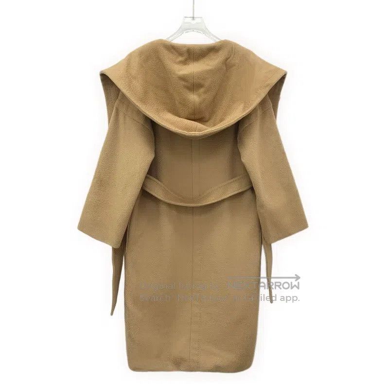 Max Mara Max Mara Brown Camel Hair Hooded Long-Sleeve Belted Coat Size M / US 6-8 / IT 42-44 - 2 Thumbnail