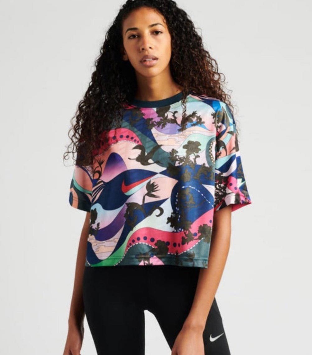 Nike Nike Retro Print Crop Tee, XL, short sleeve womens shirt Size XL / US 12-14 / IT 48-50 - 1 Thumbnail