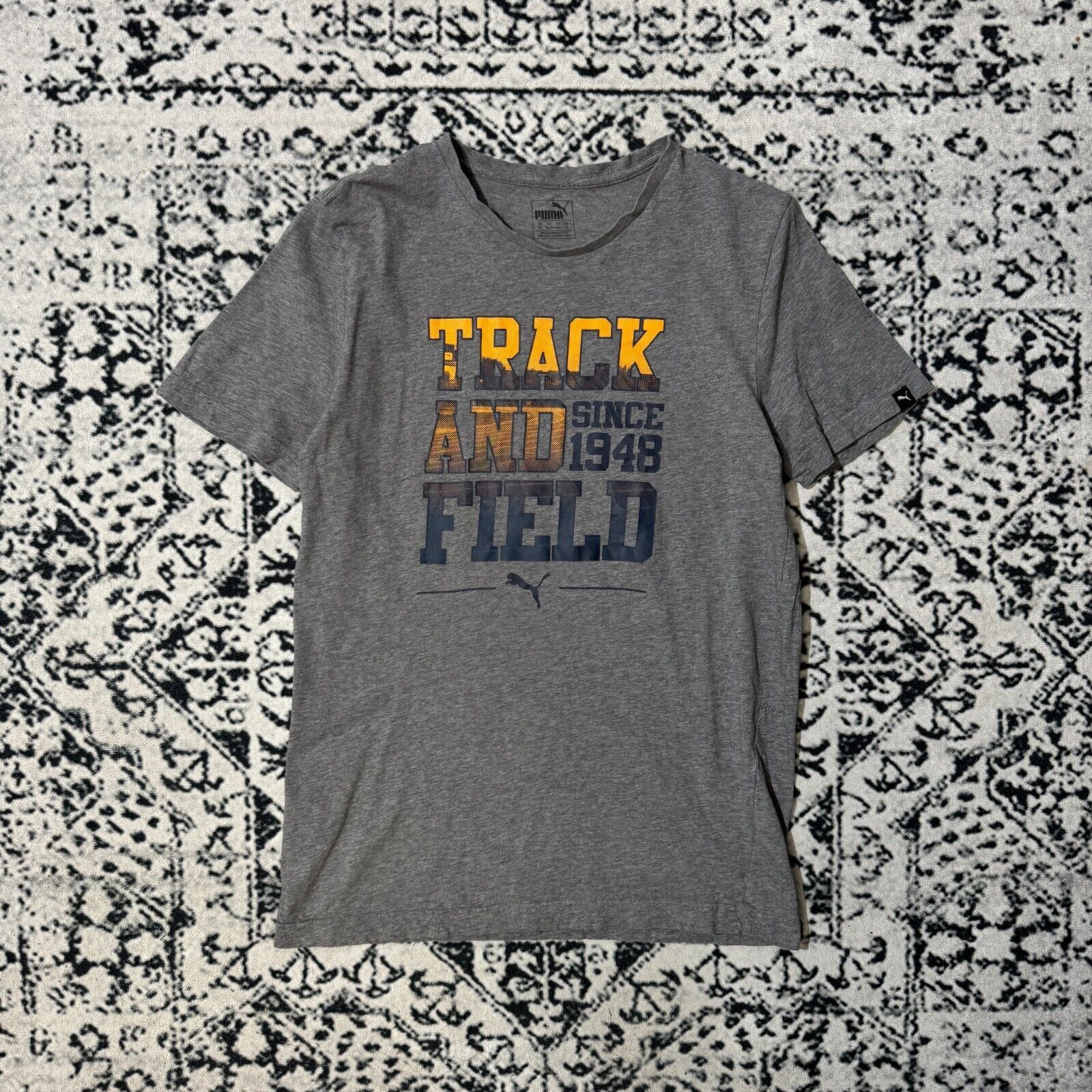 Puma × Vintage Vintage Puma Gray Cotton T-Shirt Size M Track And Field Y2K Size US M / EU 48-50 / 2 - 1 Thumbnail