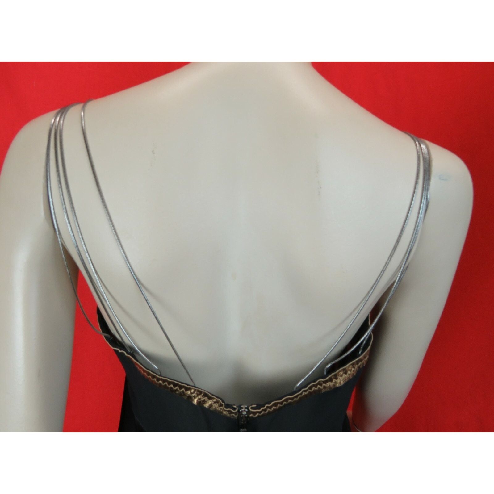 Dolce & Gabbana DOLCE GABBANA BLACK SILK 4X CHAIN STRAPS DRESS TOP 42 ITALY Size M / US 6-8 / IT 42-44 - 5 Thumbnail