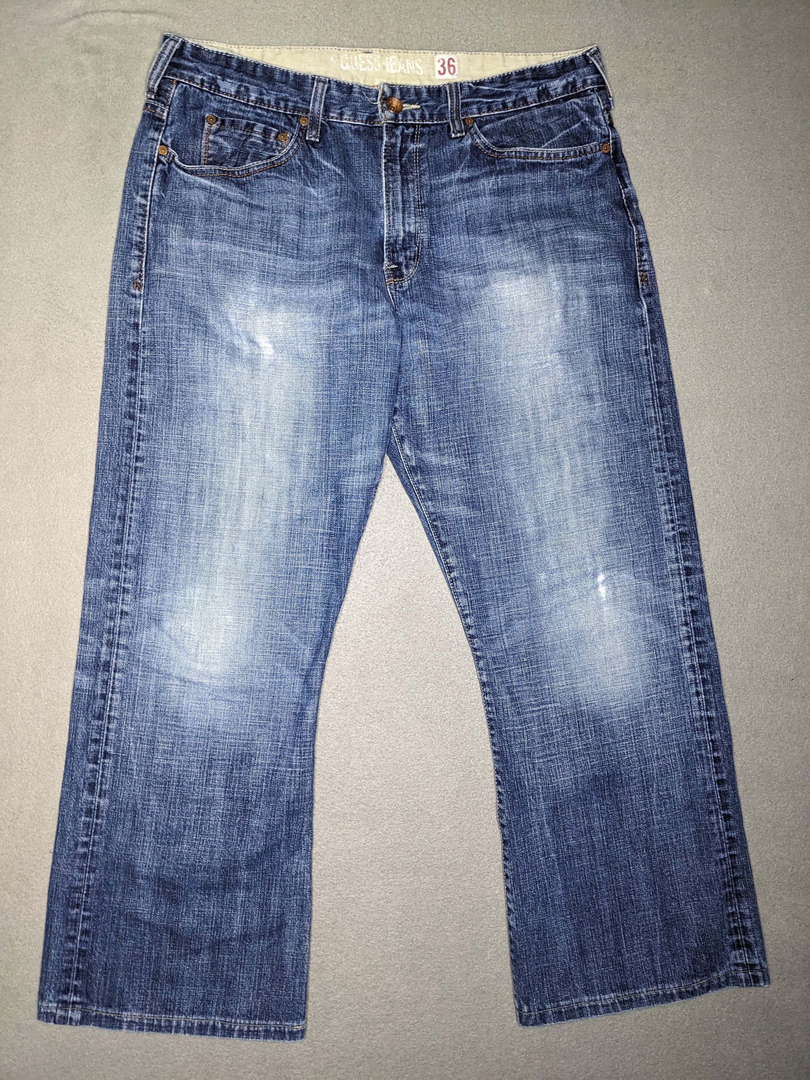 Guess VTG Guess Jeans The Cliff Bootcut Denim 35x29 Y2K Distressed Size US 35 - 1 Thumbnail
