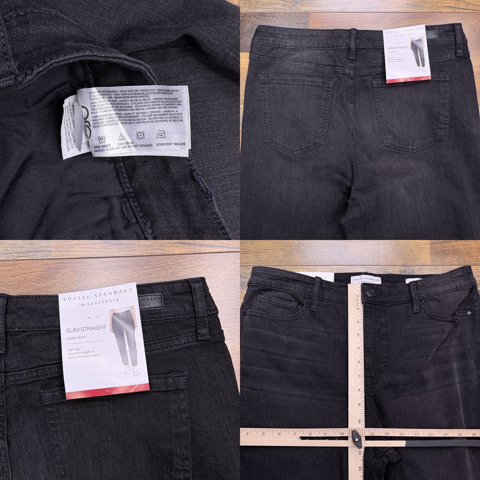 Sanctuary Sanctuary Jeans Women 14 Black Slim Straight High Rise New Size 36" / US 14 / IT 50 - 8 Thumbnail