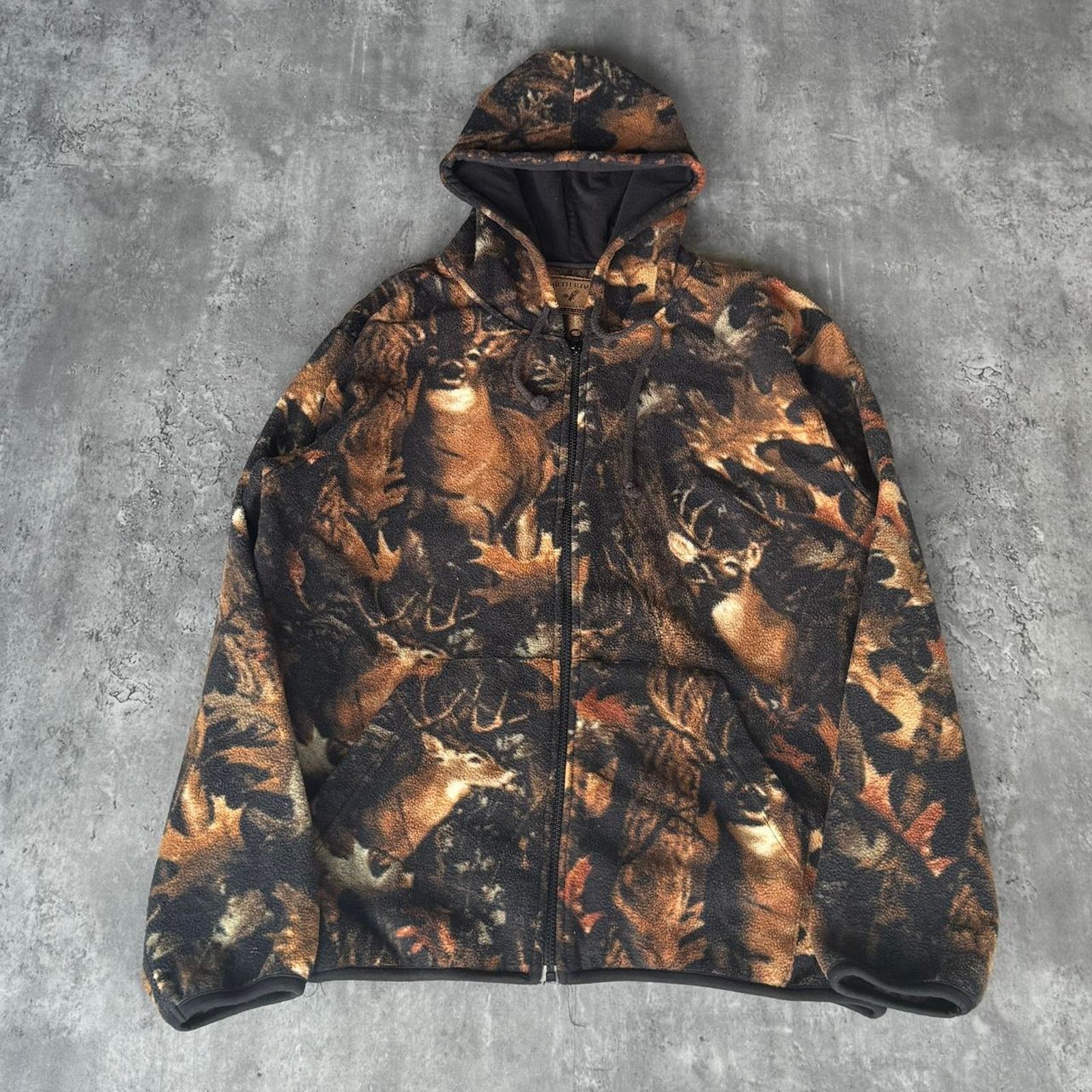 Vintage Vintage Y2K Baggy Camouflage Fleece Jacket Size US L / EU 52-54 / 3 - 1 Thumbnail