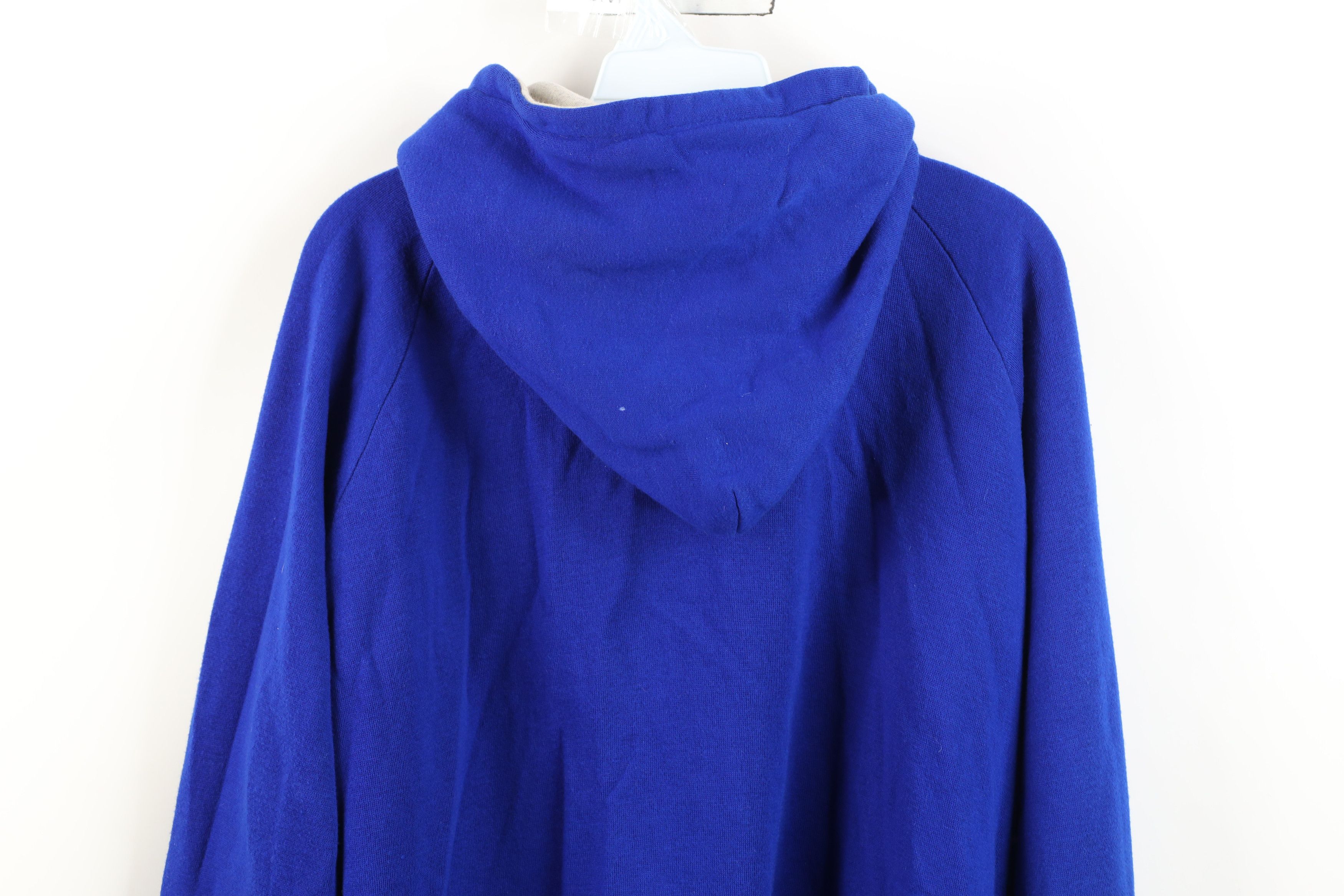 Vintage Vintage 70s Streetwear Blank Full Zip Hoodie Sweatshirt Blue Size US XL / EU 56 / 4 - 15 Thumbnail