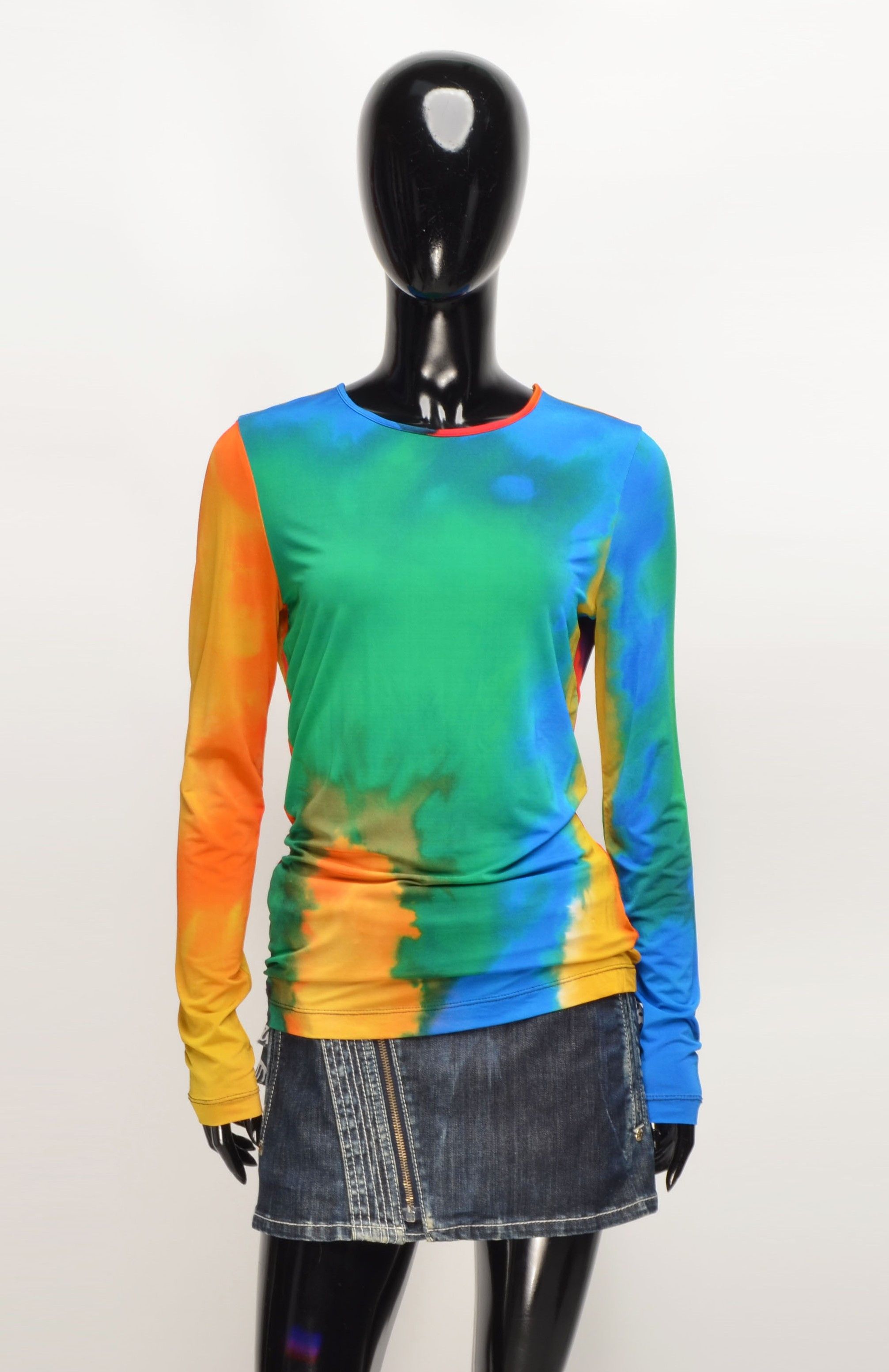 Paco Rabanne Paco Rabanne Rainbow Tie-Dye Mesh Long Sleeve Top Size XS / US 0-2 / IT 36-38 - 1 Thumbnail