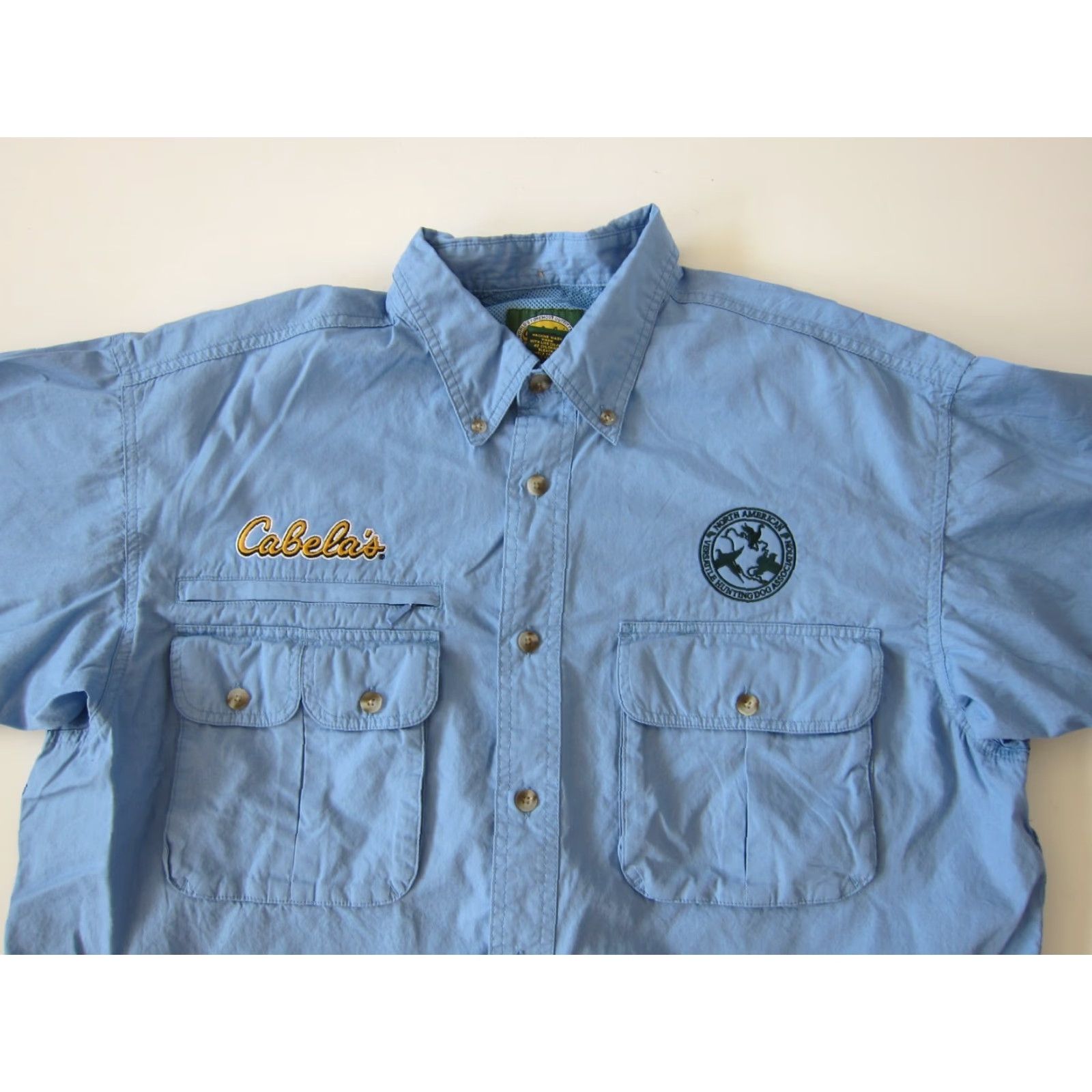 Vintage VINTAGE Cabela's Blue North American Hunting Dog Hike Button Down Short Sleeve Shirt L Size US L / EU 52-54 / 3 - 3 Thumbnail