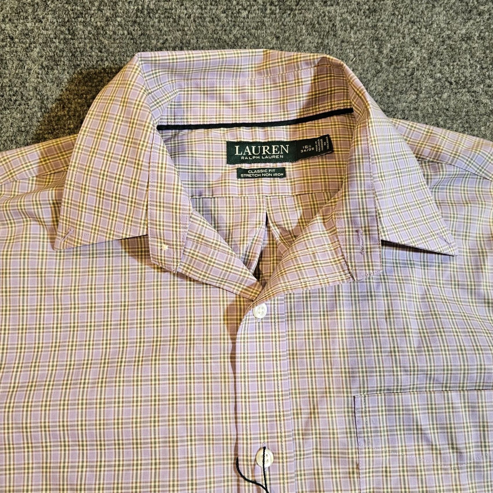 Ralph Lauren Lauren Ralph Lauren Shirt Mens 16.5 Purple Plaid Classic Stretch No Iron Career Dress Size US XL / EU 56 / 4 - 2 Thumbnail