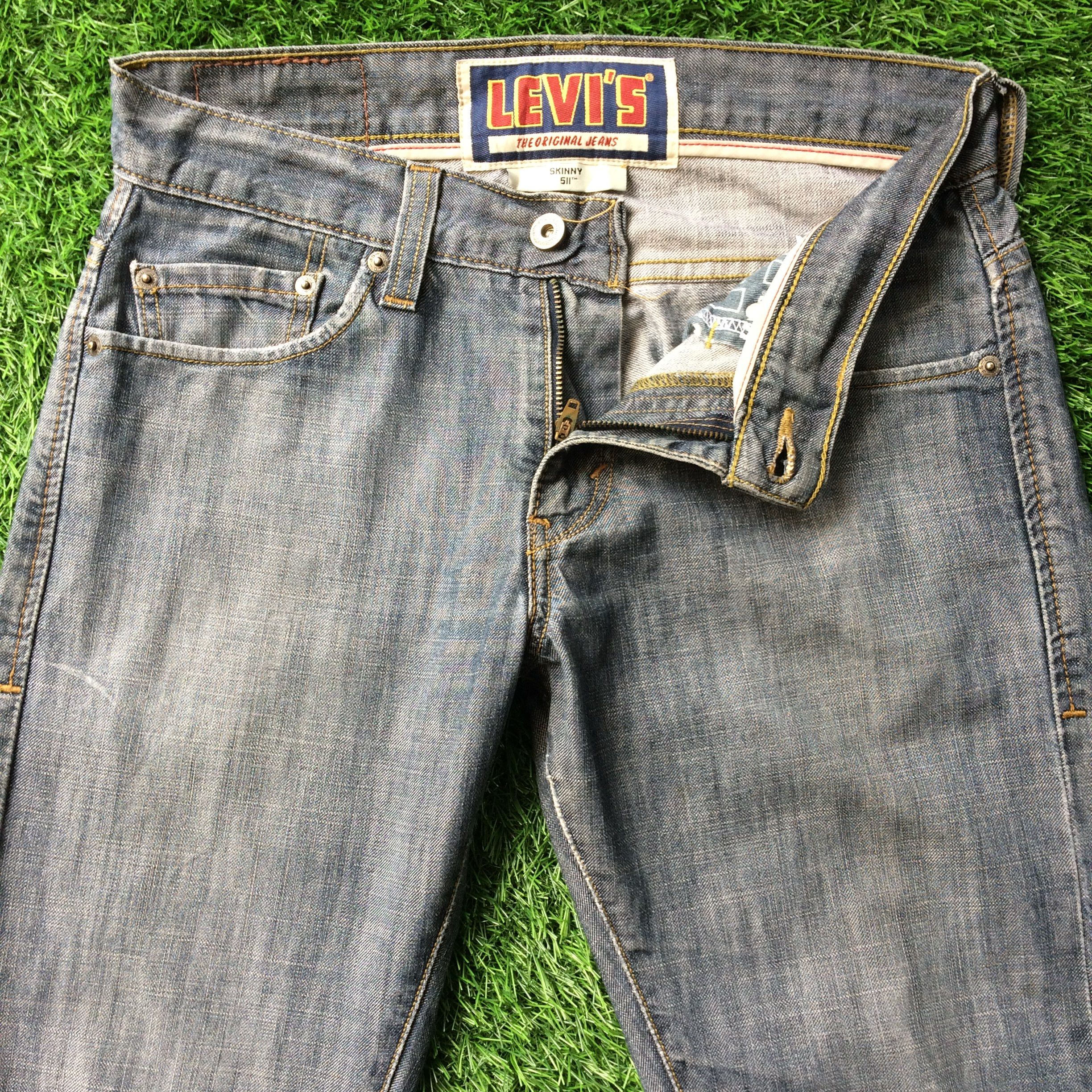 Jean × Unsound Rags Levis 511 Ripped Butt Skinny Jeans D-756 Size 30" / US 8 / IT 44 - 7 Thumbnail