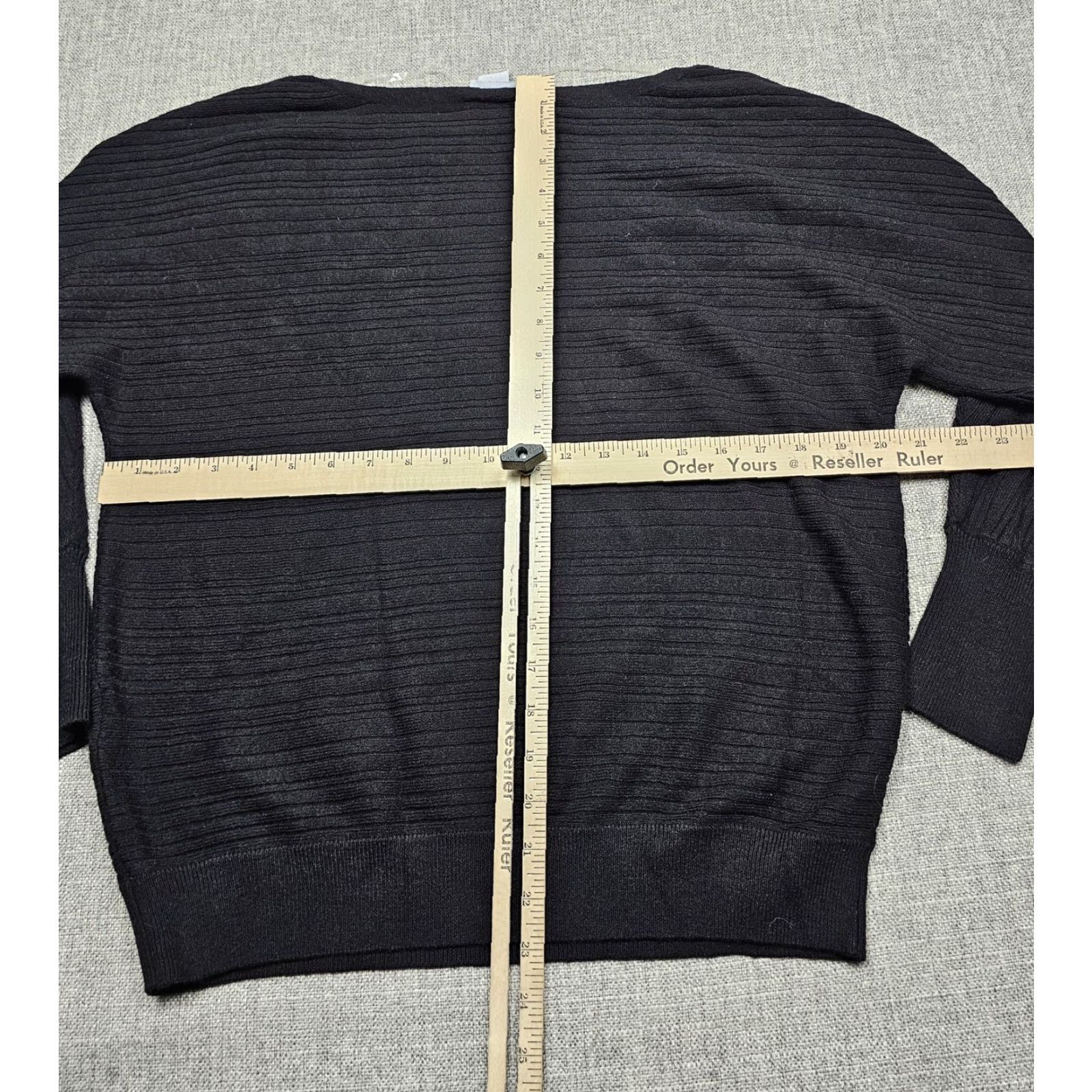 Vintage Chicos Sweater Womens Medium Black Modern Rib Detail Pullover Lightweight Shirt Size M / US 6-8 / IT 42-44 - 6 Thumbnail