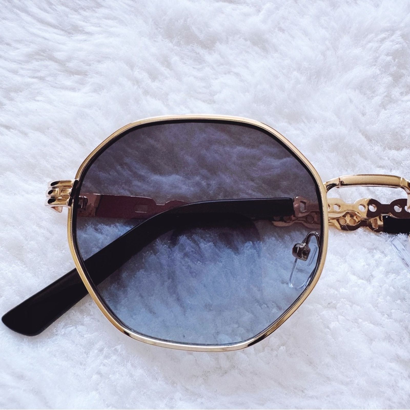 Other Phoebe Dark Blue Geometric Sunglasses Size ONE SIZE - 3 Thumbnail