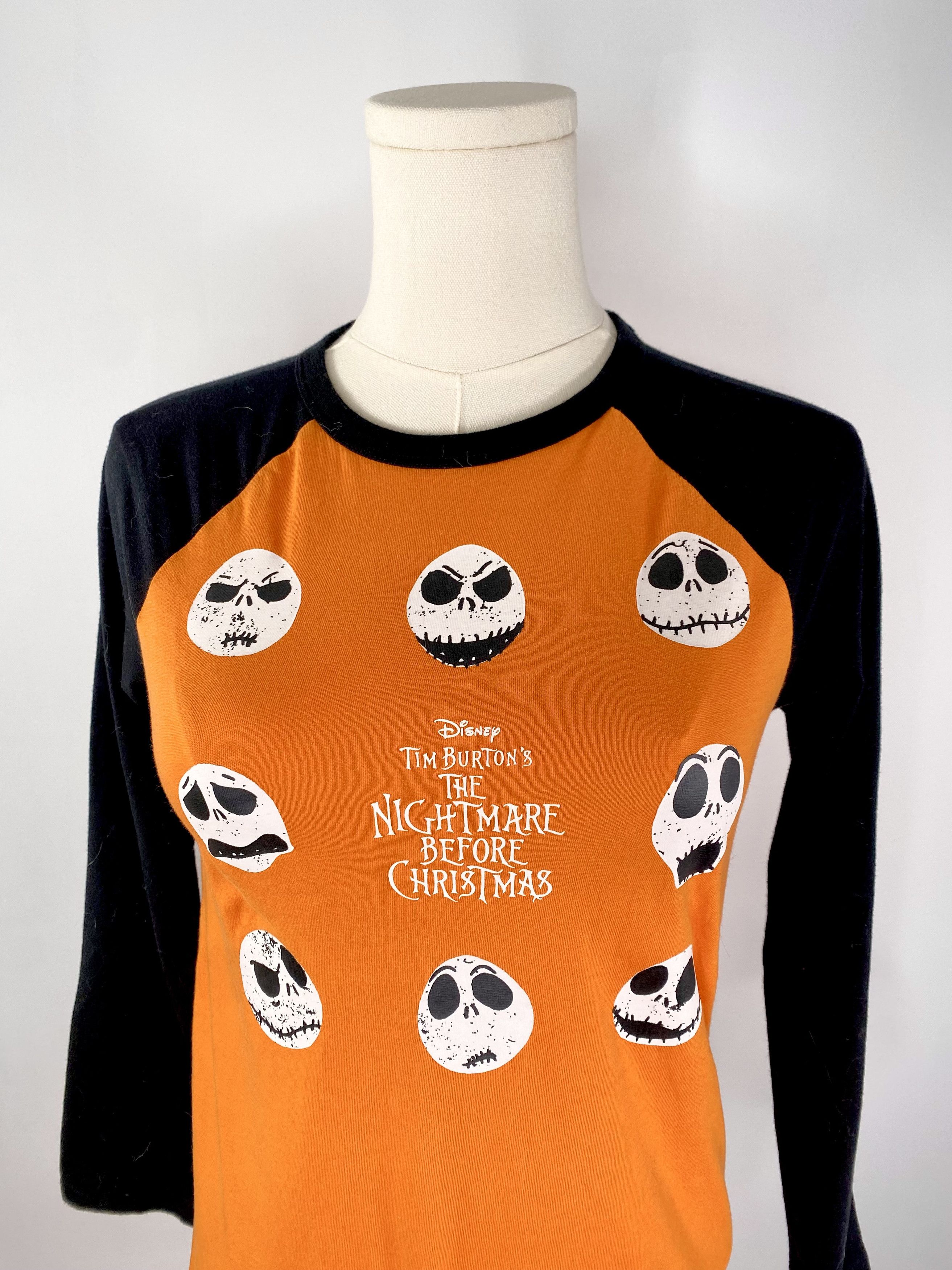 Disney Nightmare Before Christmas by Tim Burton Orange Baseball Tee Size ONE SIZE - 3 Thumbnail