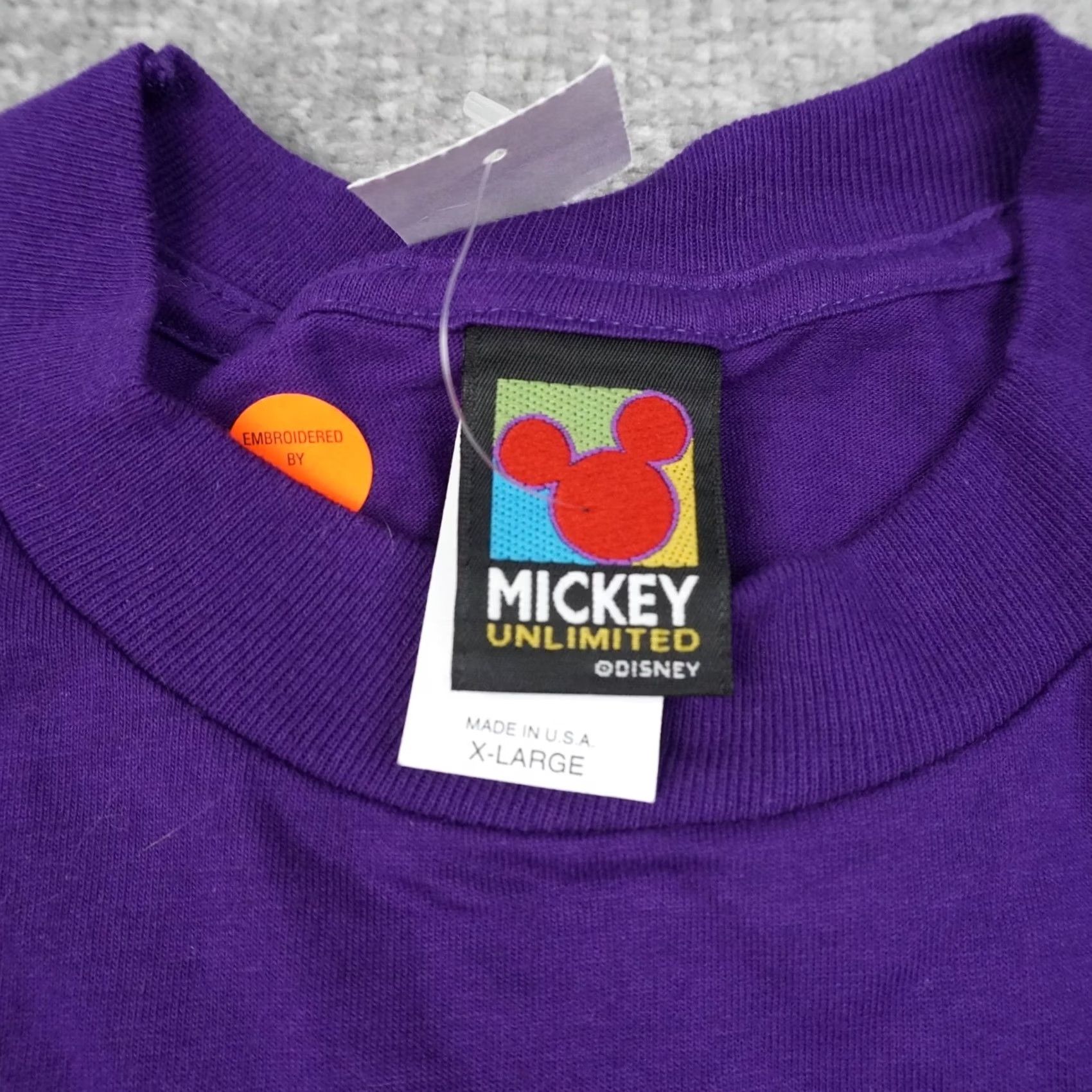 Disney Vintage Mickey Mouse Shirt Adult XL Purple S/S Embroidered Cotton Disney Men A41 Size US XL / EU 56 / 4 - 6 Thumbnail