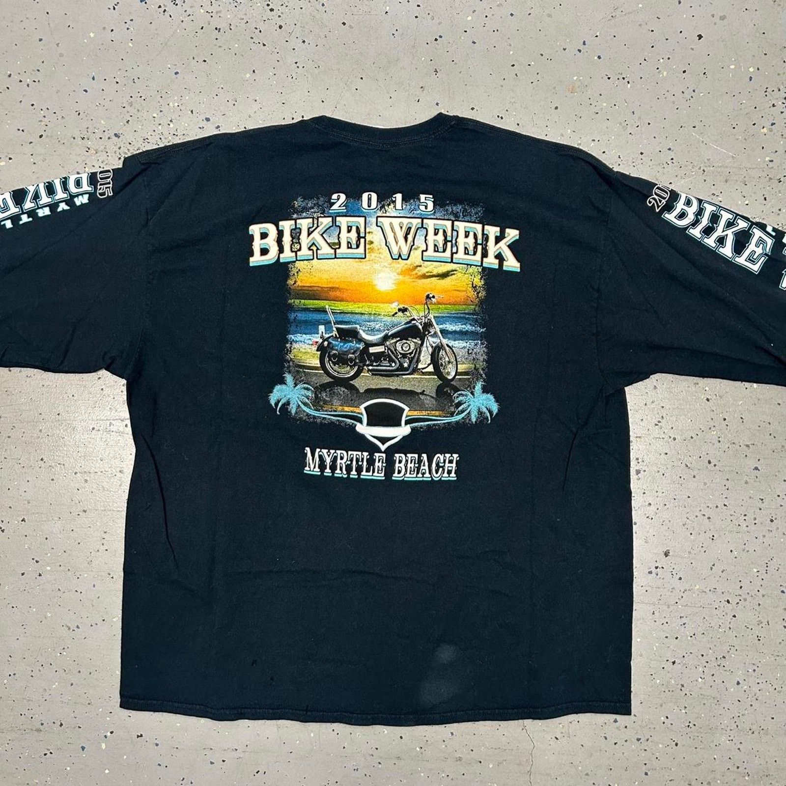 Gildan Y2K Myrtle Beach Bike Week long sleeve black tee Size US XXL / EU 58 / 5 - 6 Thumbnail