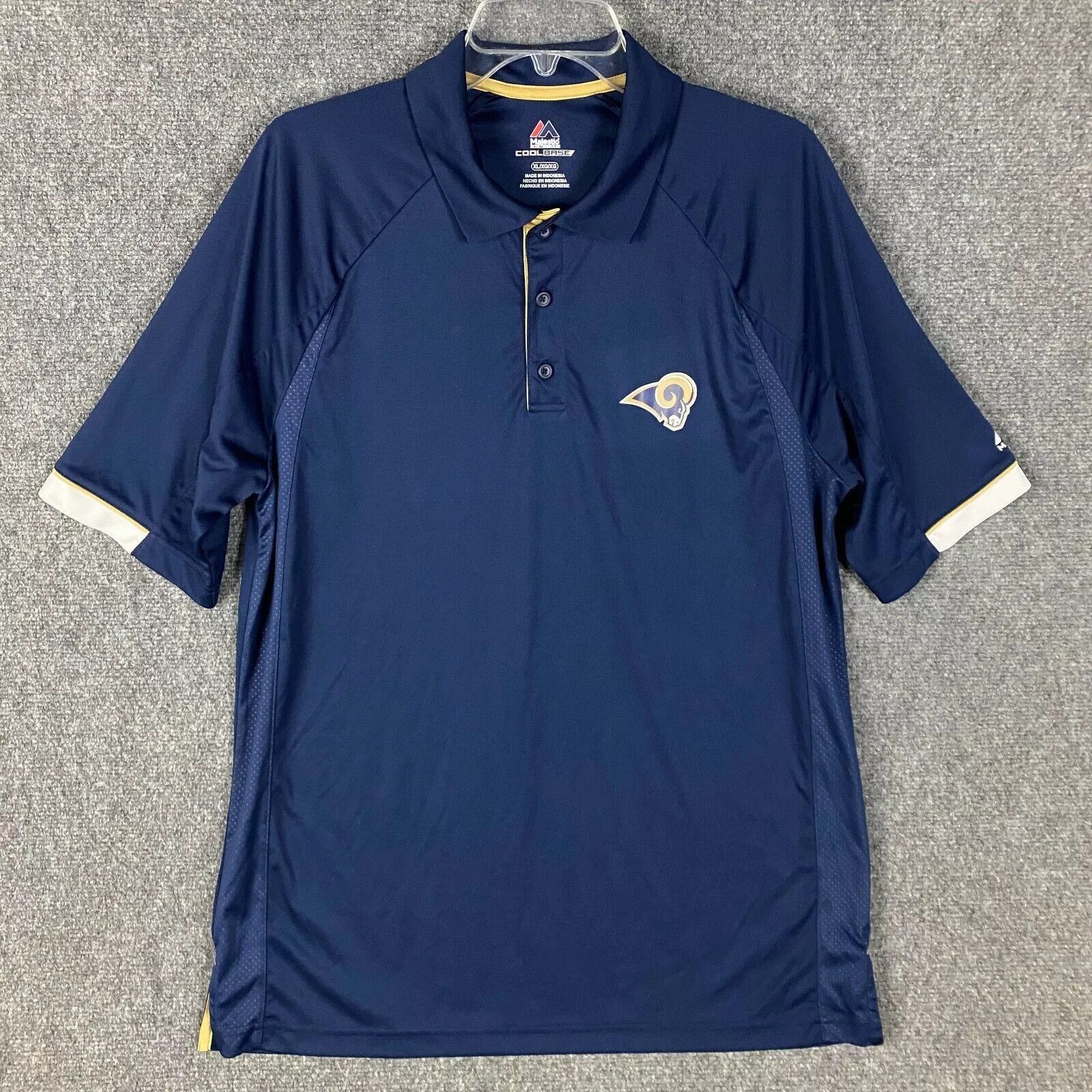 Majestic Rams Polo Men's XL Majestic Shirt Cool Base Short Sleeve Size US XL / EU 56 / 4 - 1 Thumbnail
