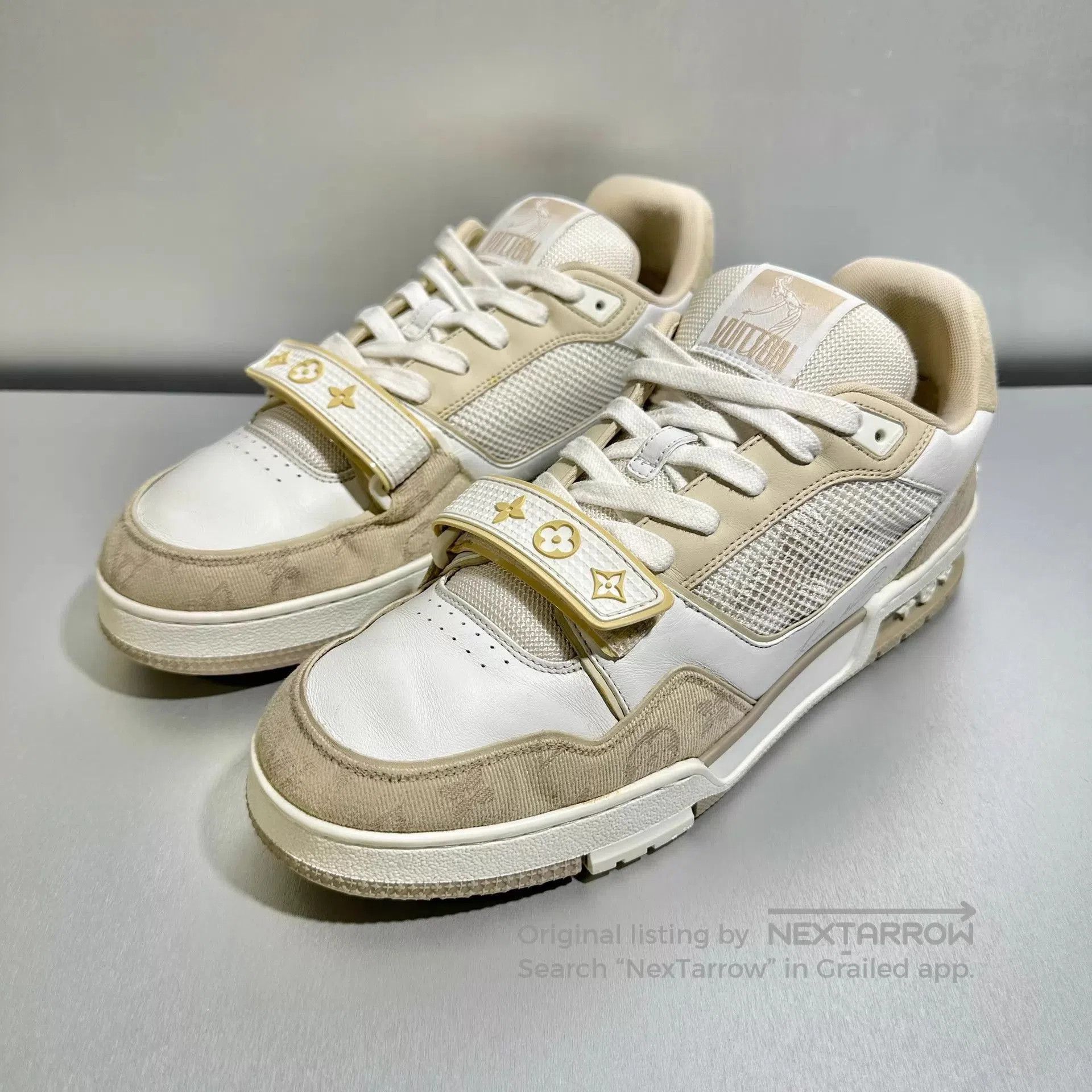 Louis Vuitton Beige Low-Top Sneakers Size 9. Size US 9 / EU 42 - 1 Thumbnail