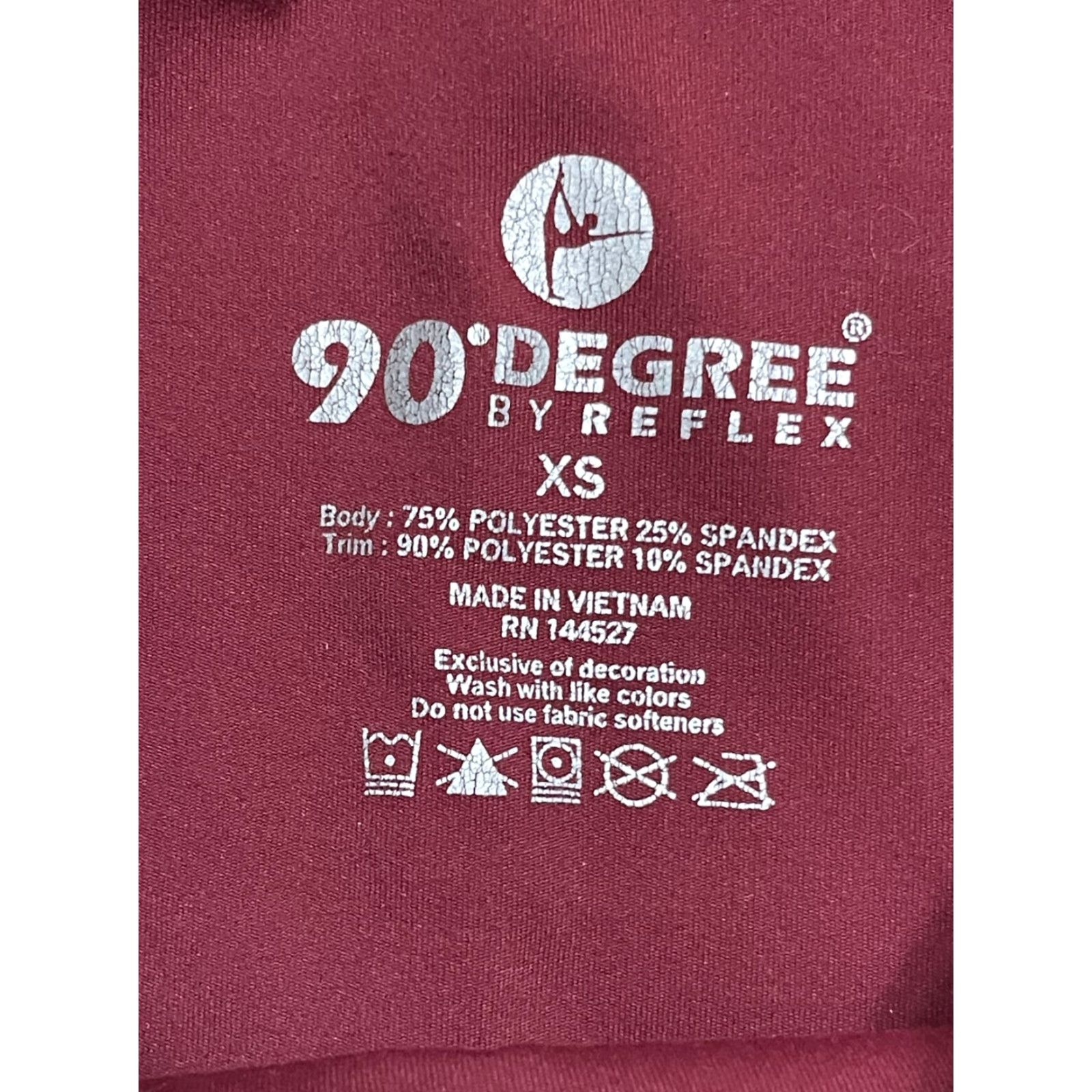 Vintage 90 Degree by Reflex Pants Womens XS Maroon Pull On Leggings Activewear Trousers Skinny Ankle Inseam 24in Casual Fall Spring Summer Red Size 26" / US 2 / IT 38 - 3 Thumbnail