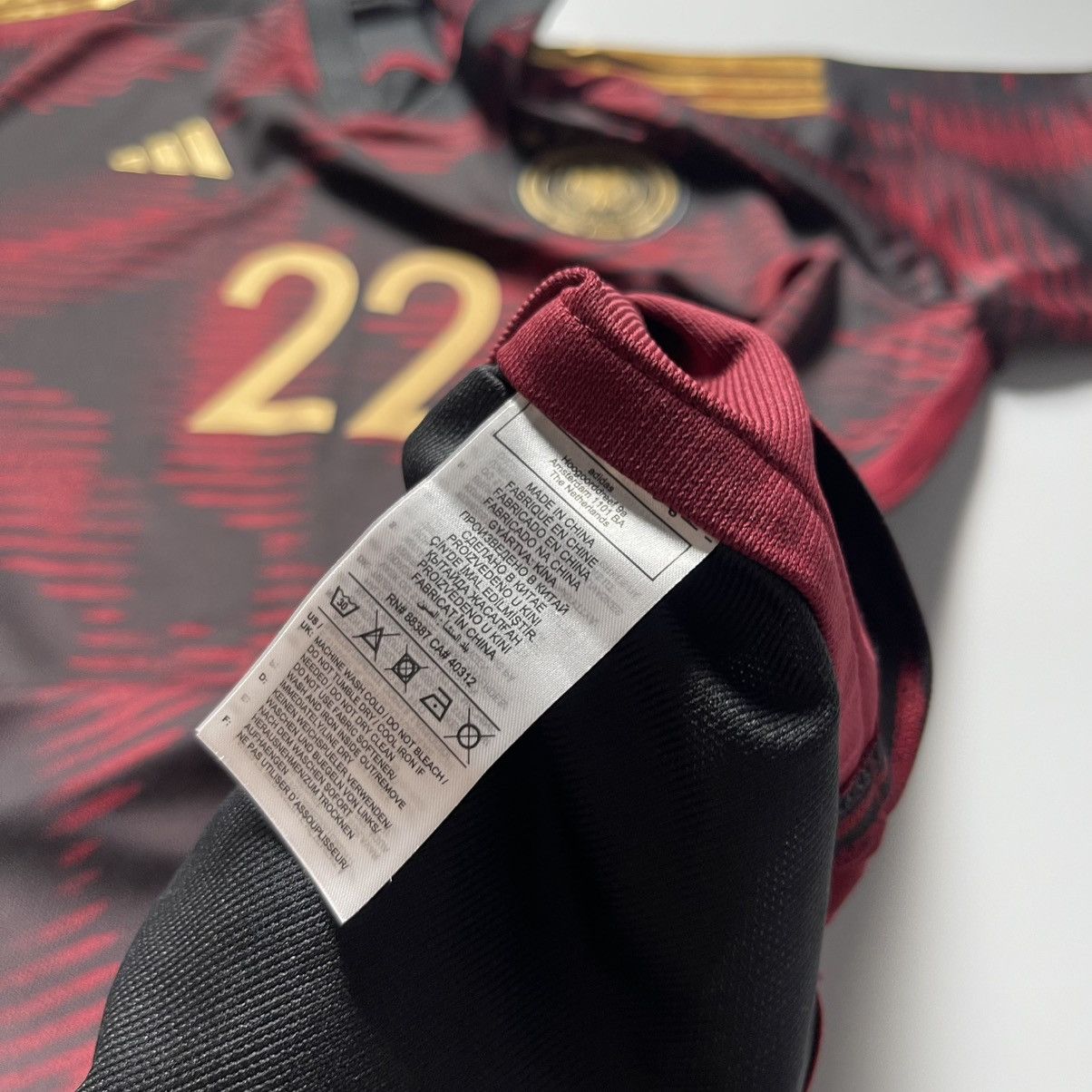 Adidas GERMANY ADIDAS 2022 WORLD CUP SOCCER AWAY JERSEY #22 ADEYEMI Size US XL / EU 56 / 4 - 10 Thumbnail