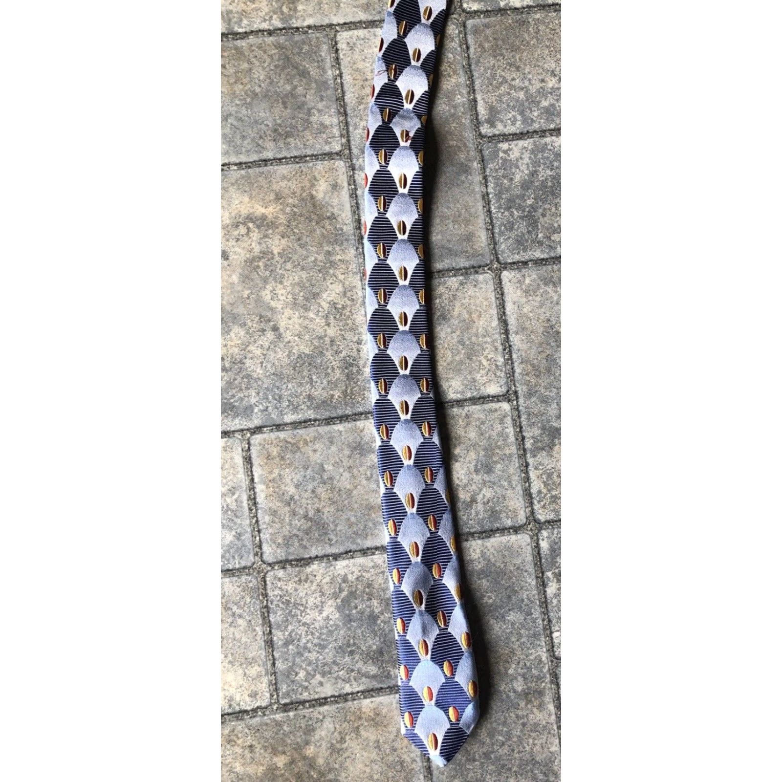 Jos. A. Bank VINTAGE Jos A Bank Signature Collection Tie One Size Mens 59in 4in Silk Italy Blue Abstract Designer Mens Size ONE SIZE - 6 Thumbnail