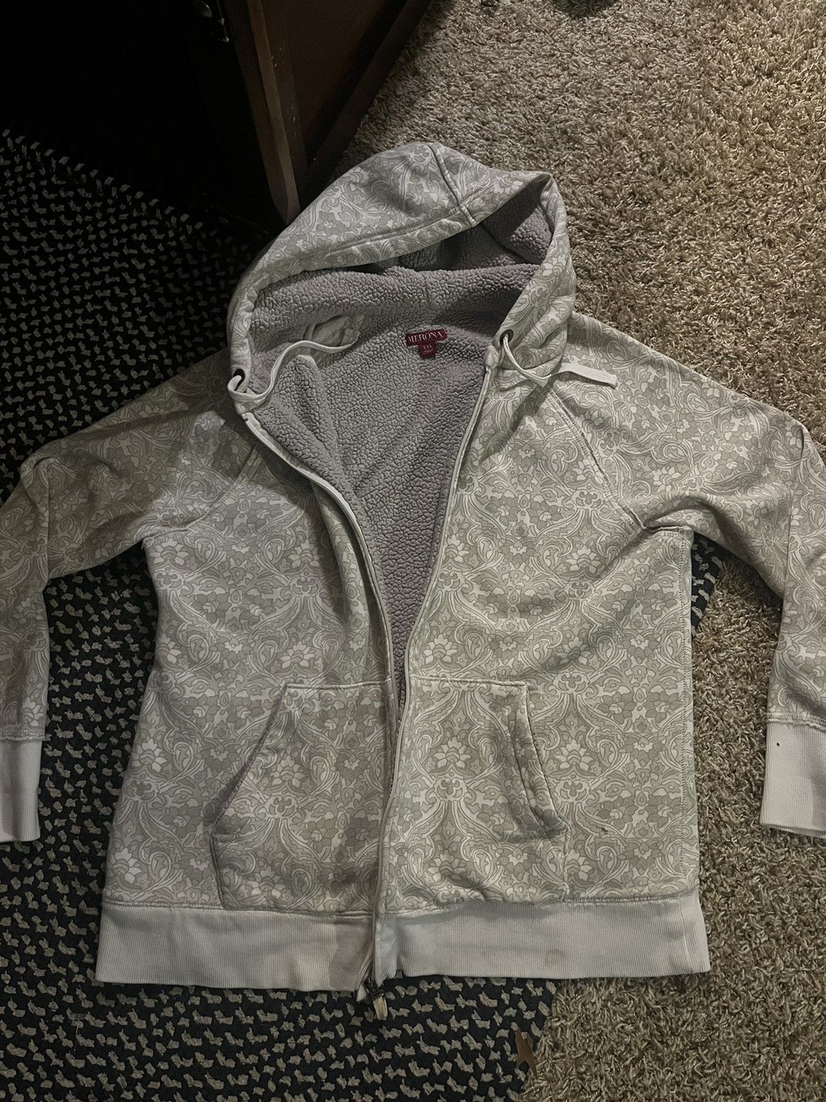 Merona × Vintage Cream Japanese print hoodie Size US S / EU 44-46 / 1 - 1 Thumbnail
