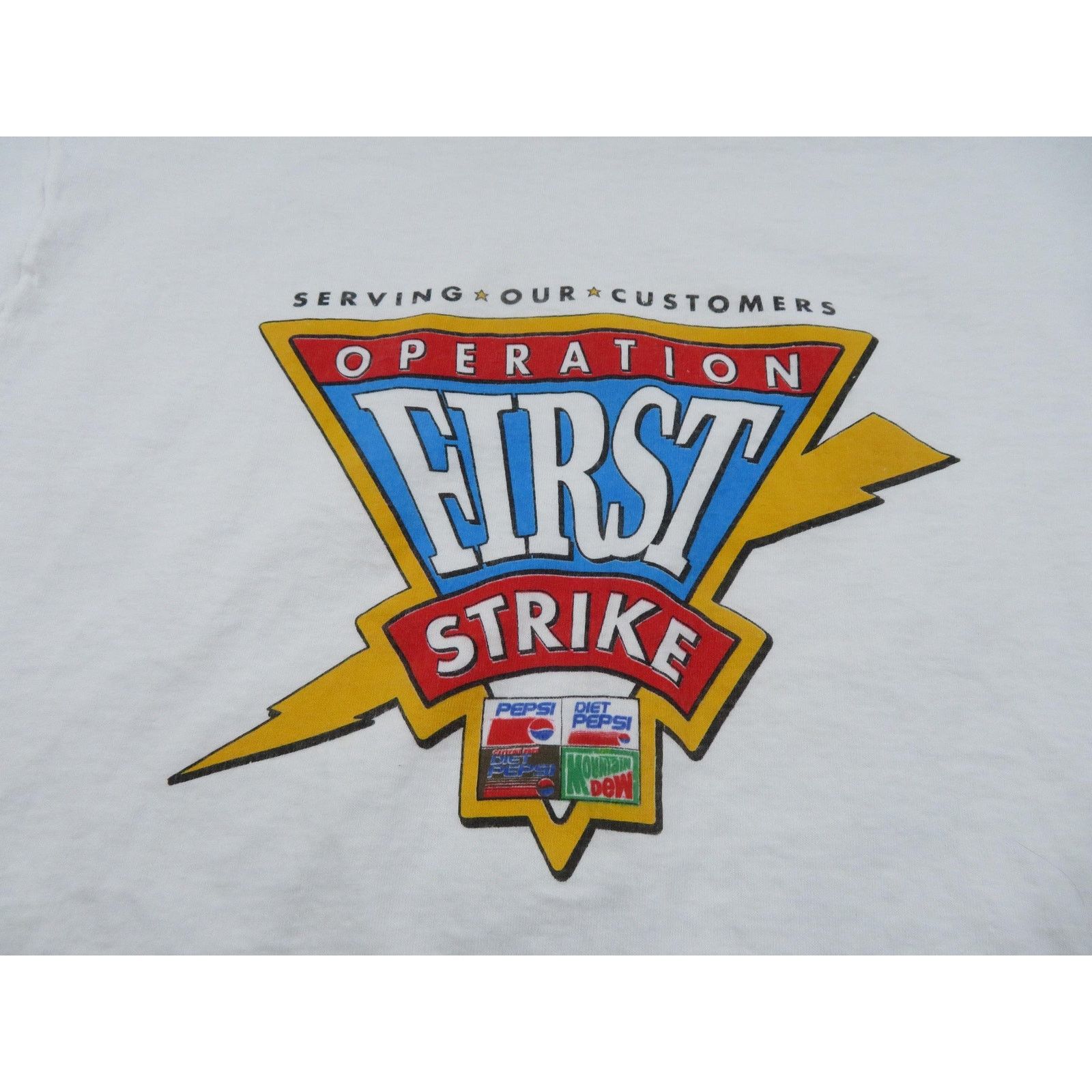 Fruit Of The Loom Pepsi Operation First Strike T-Shirt White Sz XL 1990s Size US XL / EU 56 / 4 - 2 Thumbnail