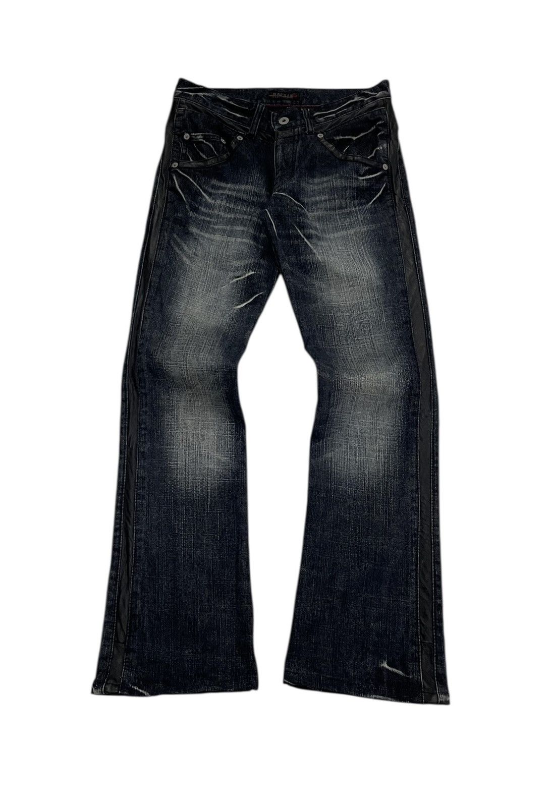 パンツ morgan homme grunge flared denim Y2K 00s Harajuku Washed Vintage Straight Wide Leg Denim Pants Men