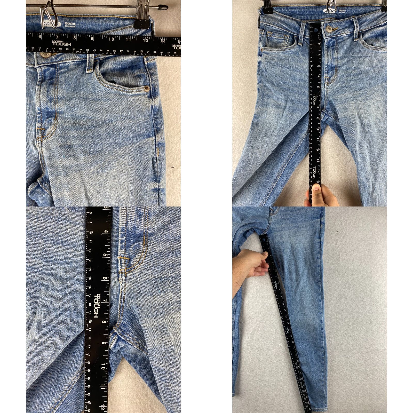 Old Navy Old Navy Rockstar Super Skinny Jeans Womens 00 Blue Stretch Denim Light Wash Size 24" / US 00 / IT 34 - 8 Thumbnail