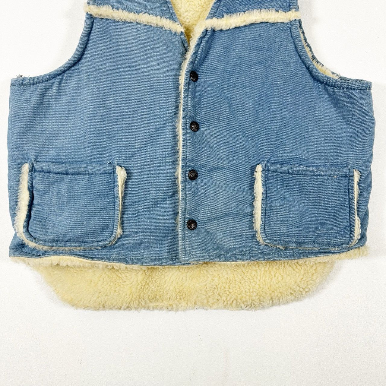 Vintage Vintage 90s Denim Sherpa Lined Button Up Vest Size US M / EU 48-50 / 2 - 3 Thumbnail