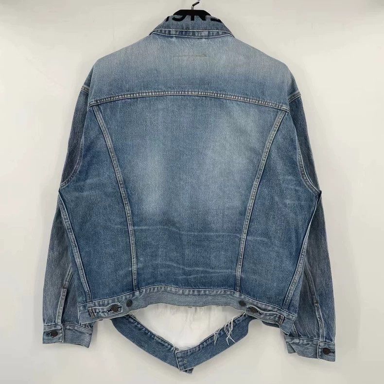 Balenciaga Balenciaga size 36 Collar Embroidered Letter Denim Jacket Size S / US 4 / IT 40 - 2 Thumbnail