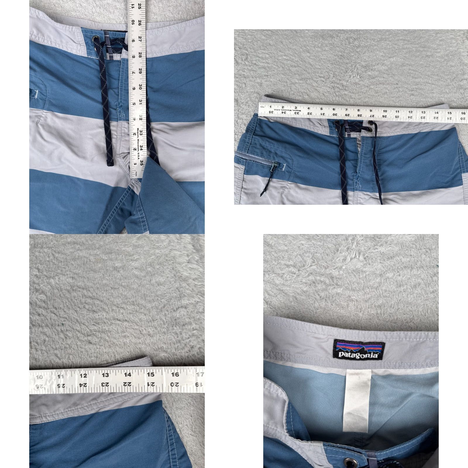 Patagonia Patagonia Bottom Mens 28 Blue Gray Swim Trunks Surfing Hawaiian Boardshorts Wave Farer Patagoni a Size US 28 / EU 44 - 8 Thumbnail