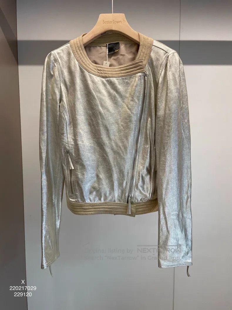 Fendi Fendi Silver Leather Jacket Size S / US 4 / IT 40 - 1 Thumbnail