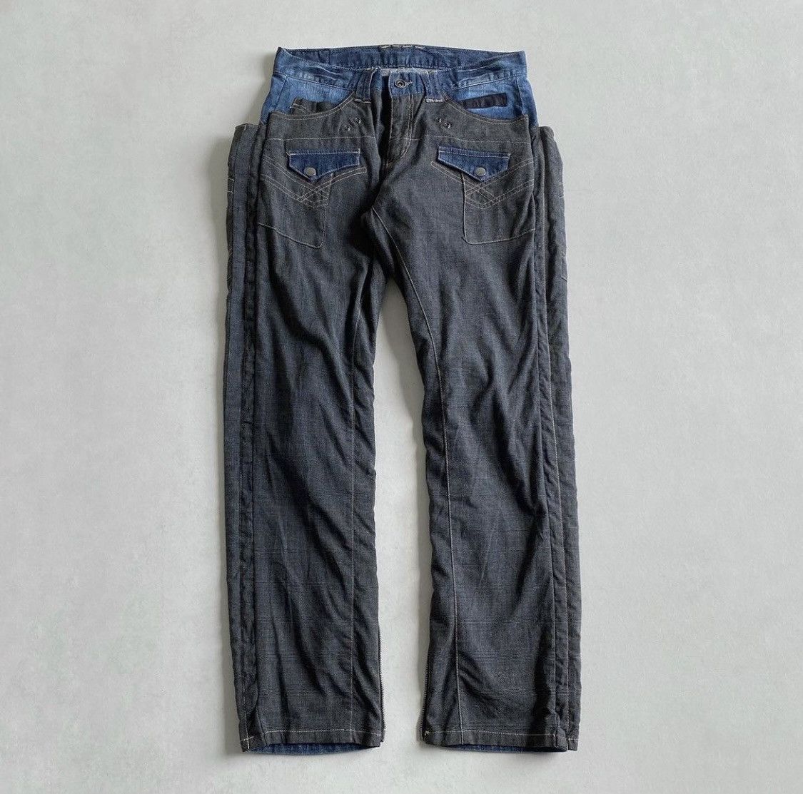 image of Archival Clothing x Ppfm Ffpm - " Eastern Rock " - Reversible Jeans in Blue, Men's (Size 30)