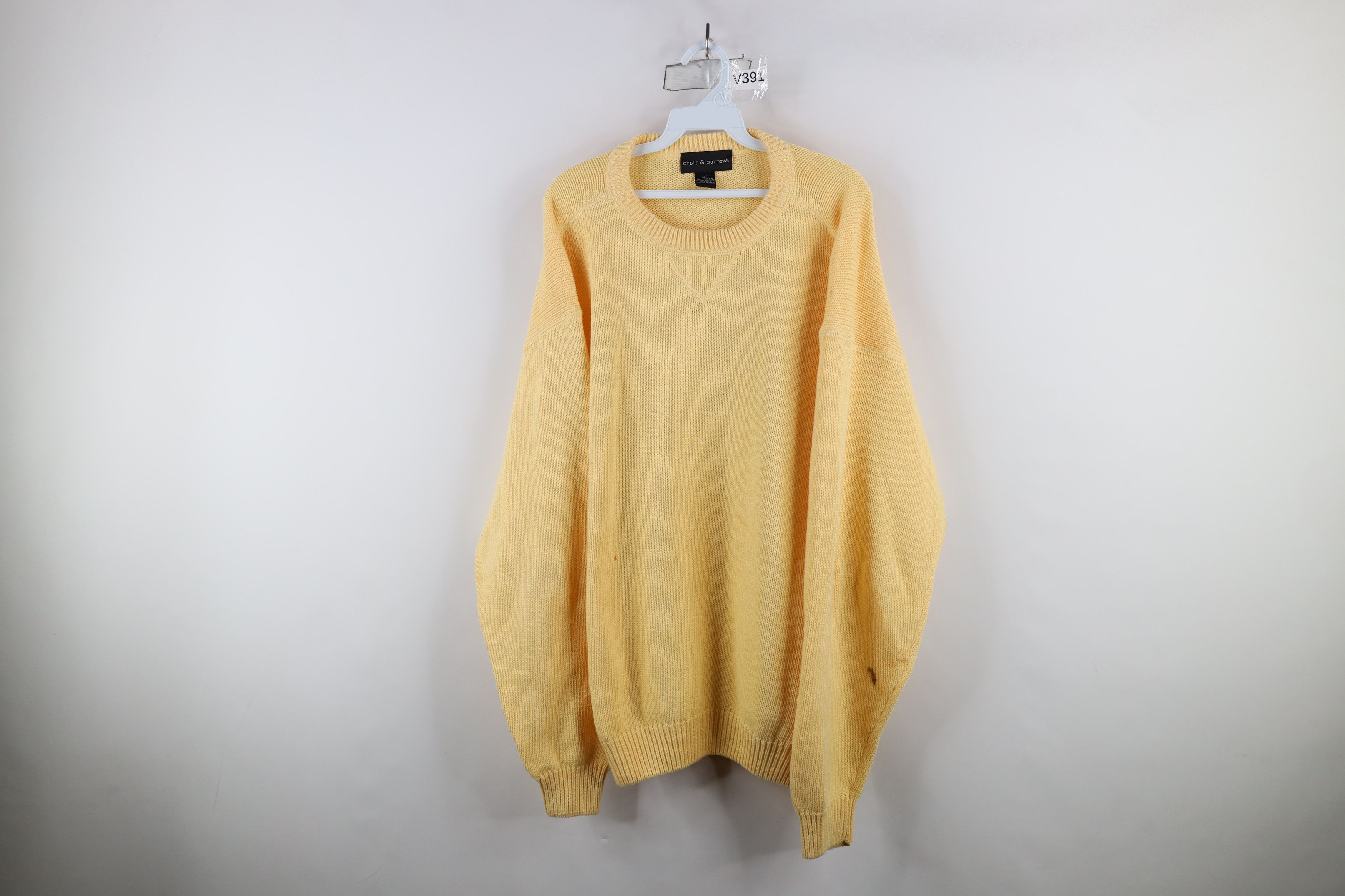 Vintage Vintage 90s Streetwear Blank Cotton Knit Crewneck Sweater Size US XXL / EU 58 / 5 - 1 Thumbnail