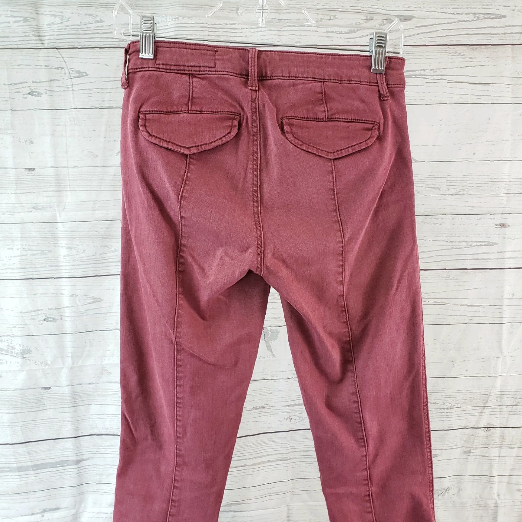 Pistola PISTOLA Womens Skinny Jeans Sz 25 Pink Mid Rise Ankle Zips Jeans Size 42" / US 20 - 4 Thumbnail
