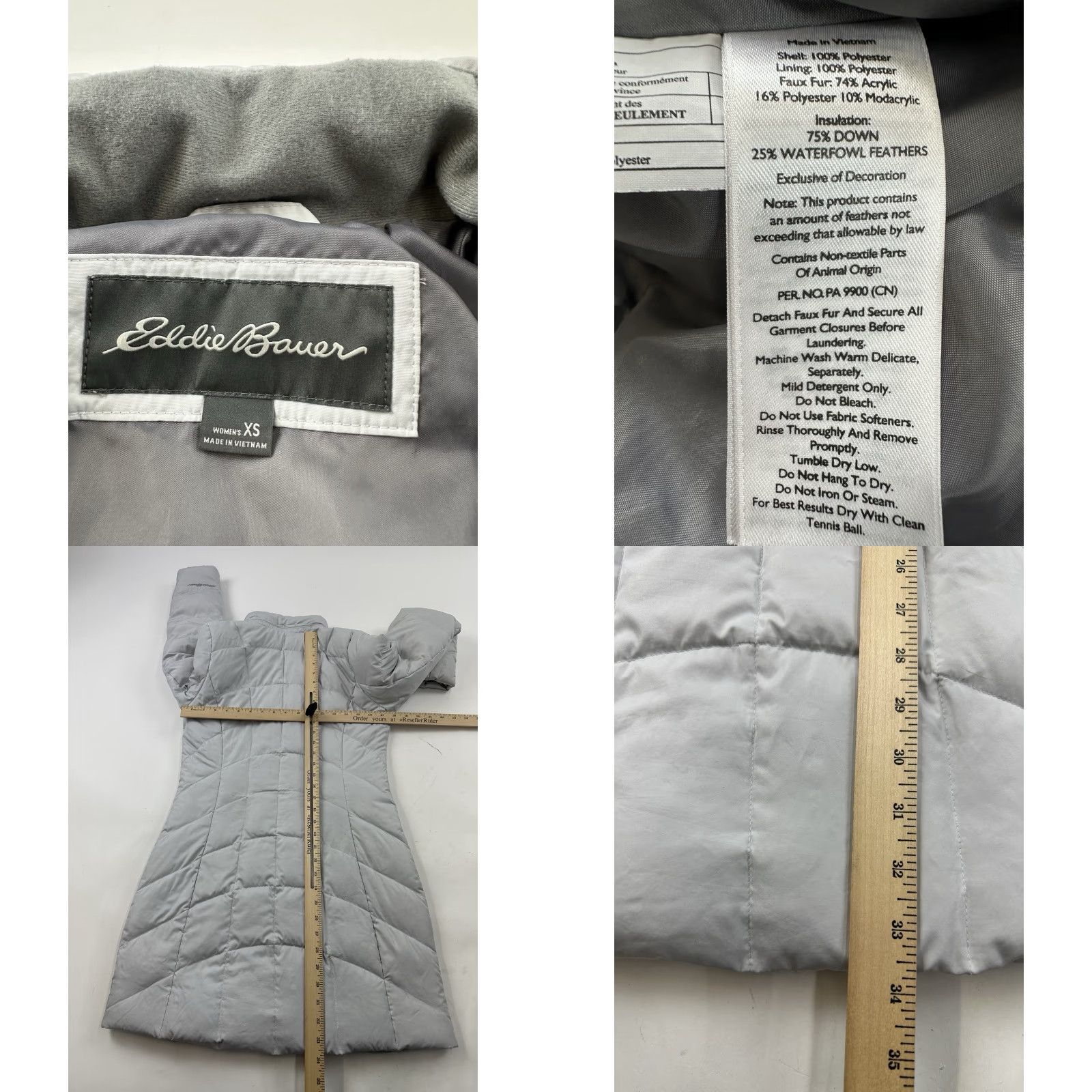 Eddie Bauer Eddie Bauer Jacket XS Gray 550 Fill Premium Goose Down Parka Womens Size XS / US 0-2 / IT 36-38 - 8 Thumbnail
