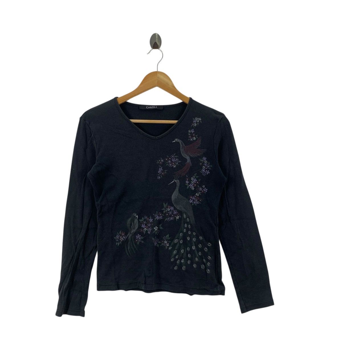 Vintage Vintage CAROLL MADE IN FRANCE Peacock Bird Paradise Tee Size XXS / US 00 / IT 34 - 4 Thumbnail