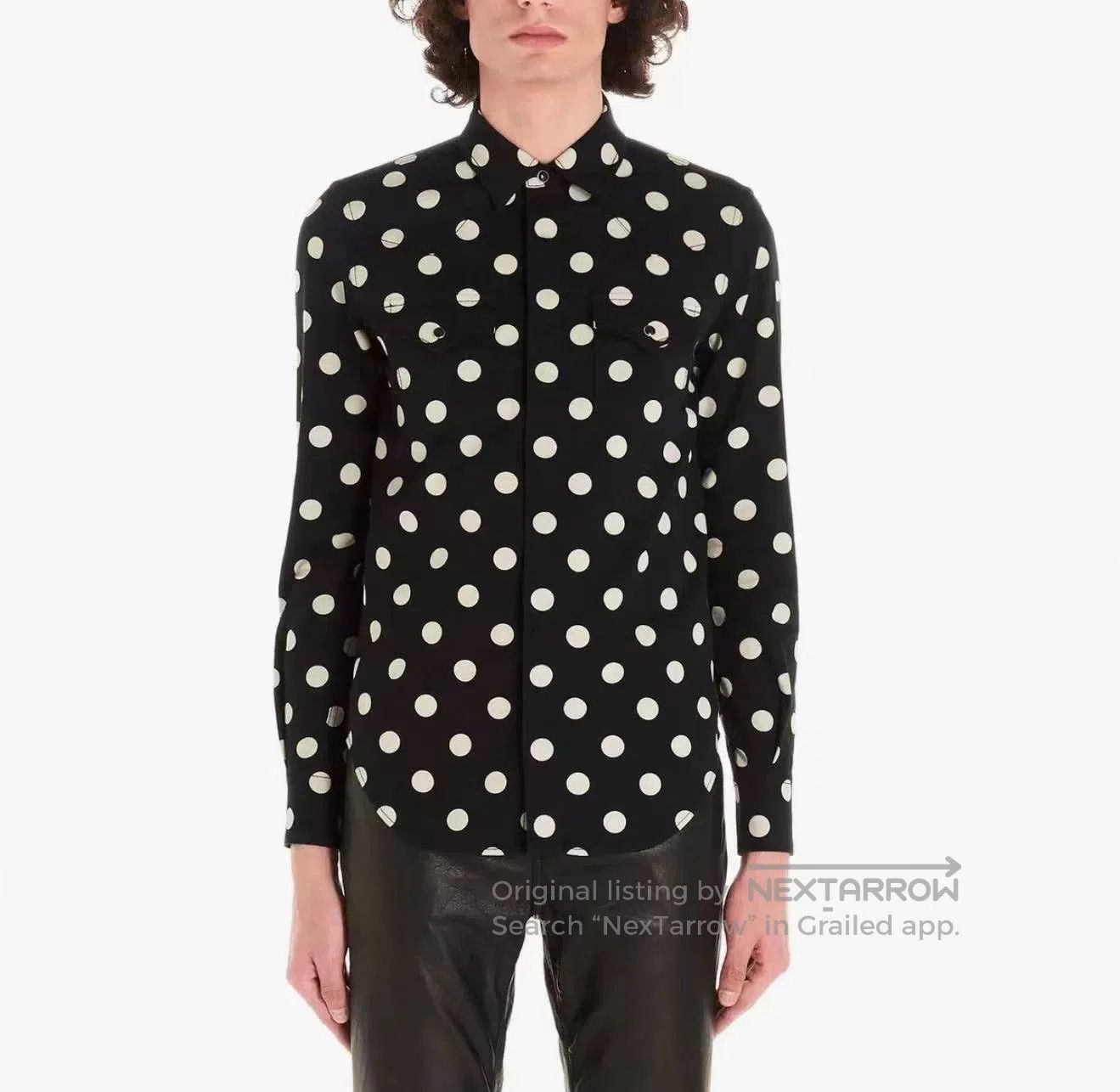 Saint Laurent Paris Saint Laurent Black and White Polka Dot Shirt. Size S / US 4 / IT 40 - 7 Thumbnail