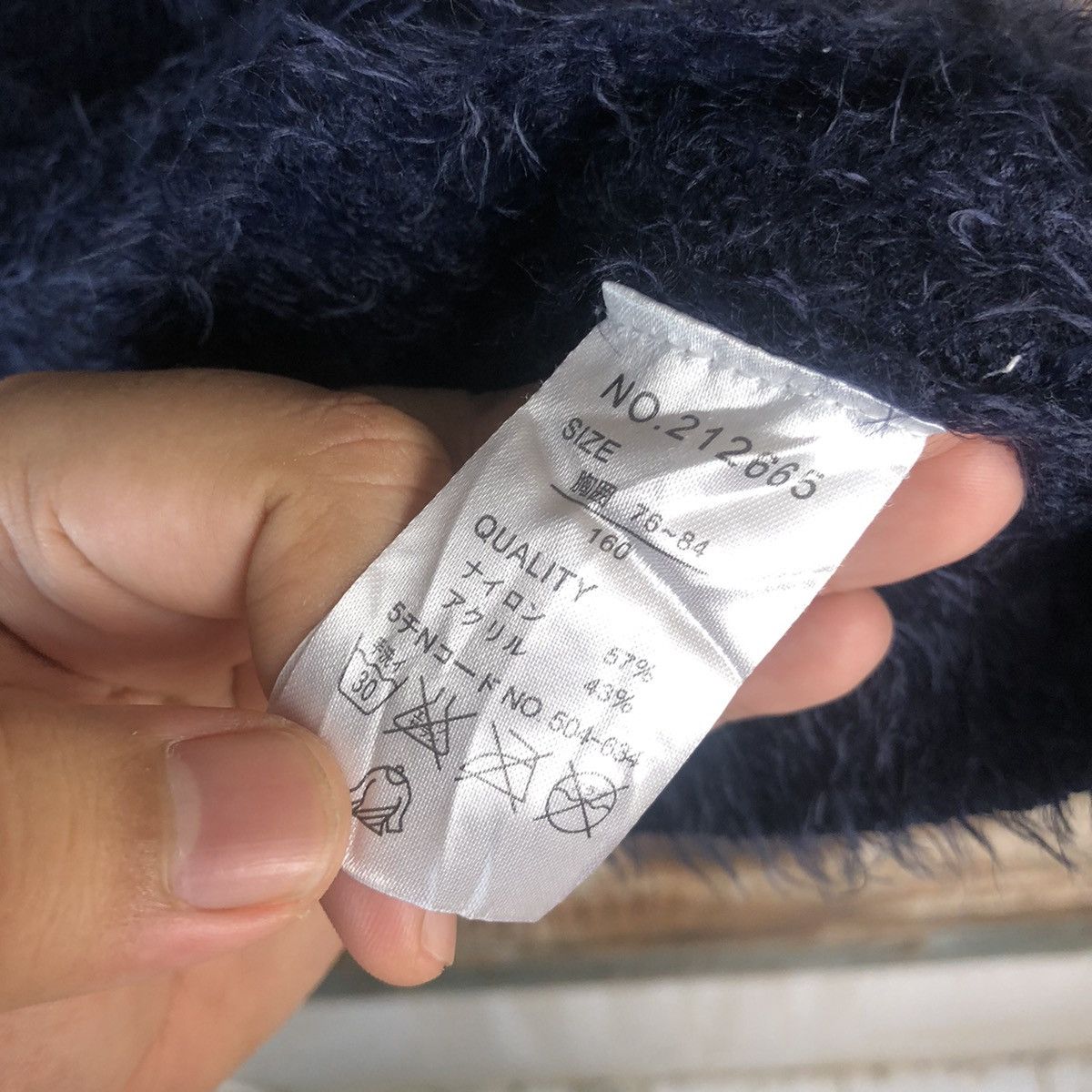 Japanese Brand DL Sos Pita Dark Blue Mohair Knitwear #C361 Size S / US 4 / IT 40 - 11 Thumbnail