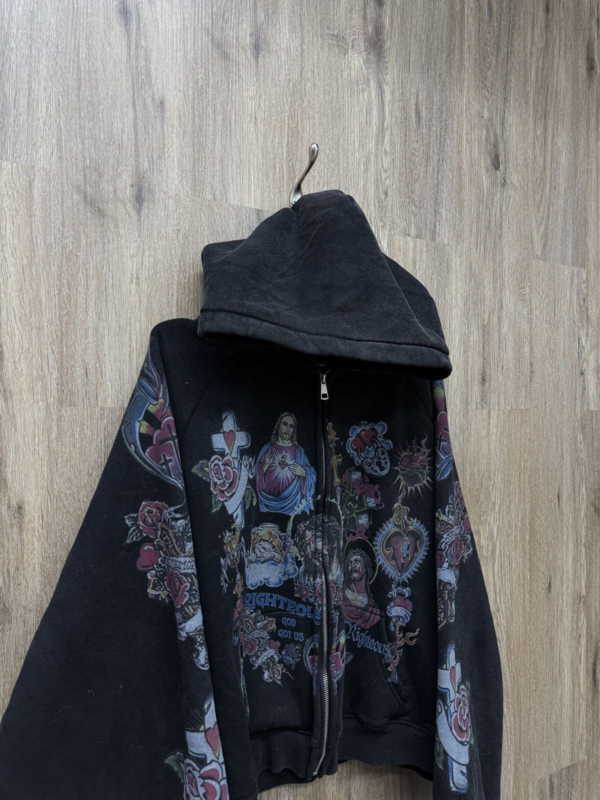 Other Righteous Black Zip Up Hoodie Size US XL / EU 56 / 4 - 2 Thumbnail