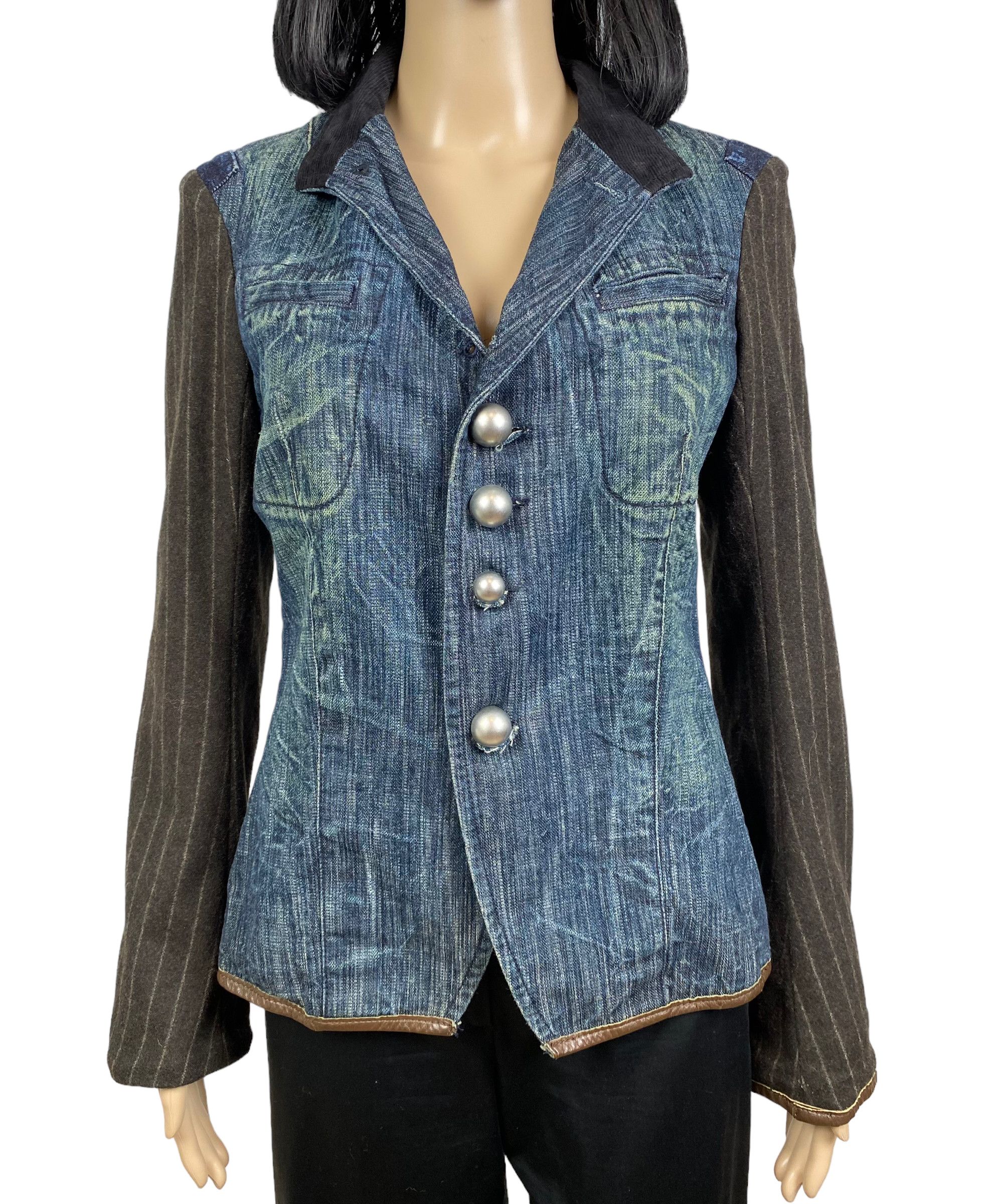 Other Ra. Re Denim blazer jacket made in italy wool sleeves size M Size M / US 6-8 / IT 42-44 - 2 Thumbnail